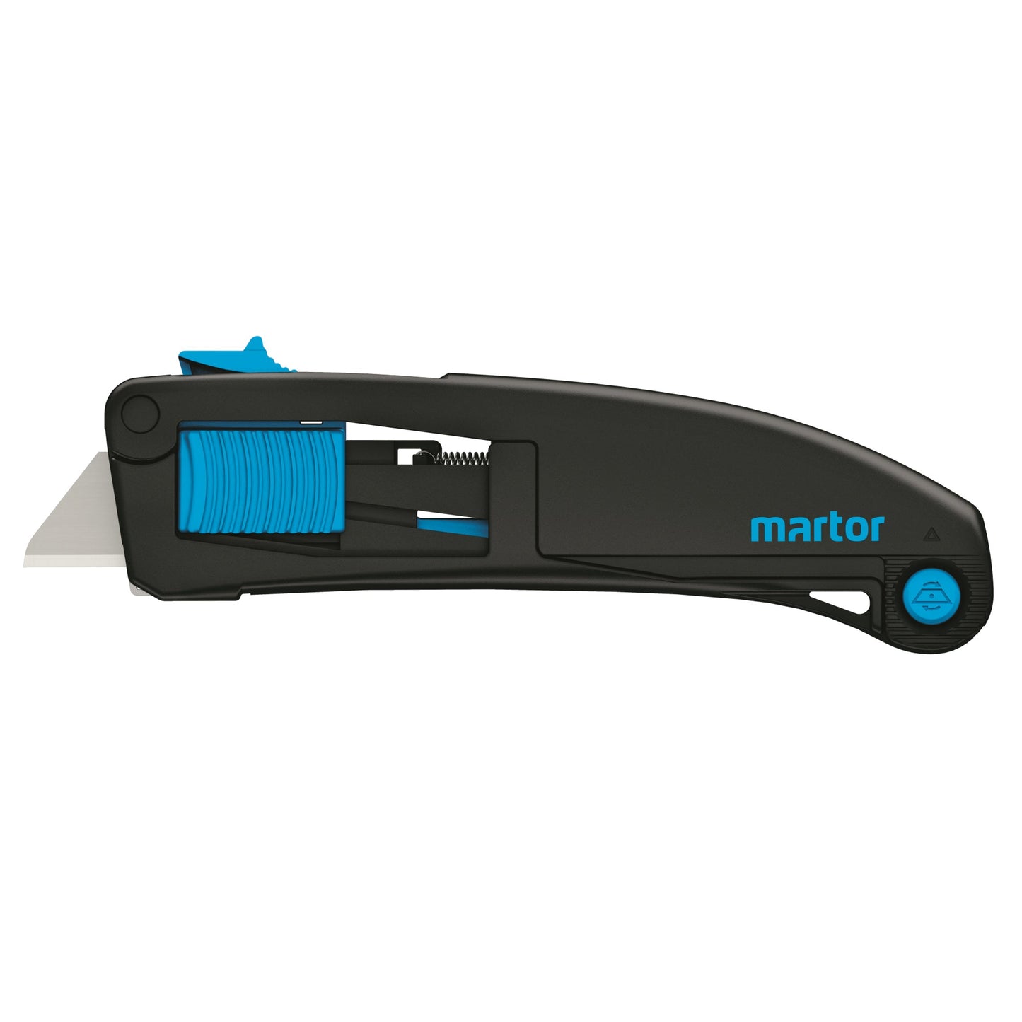MARTOR Sicherheitsmesser SECUPRO MAXISAFE Mehrweg 19mm 16mm 1 Glied nicht zusammenklappbar Stahl nicht rostfrei schwarz/cyan