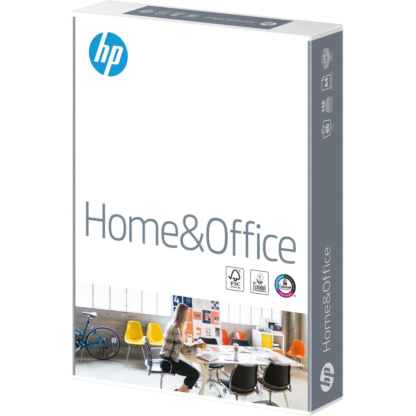 HP Kopierpapier Home & Office DIN A4 80g/m² elementar chlorfrei gebleicht weiß 500 Bl./Pack.