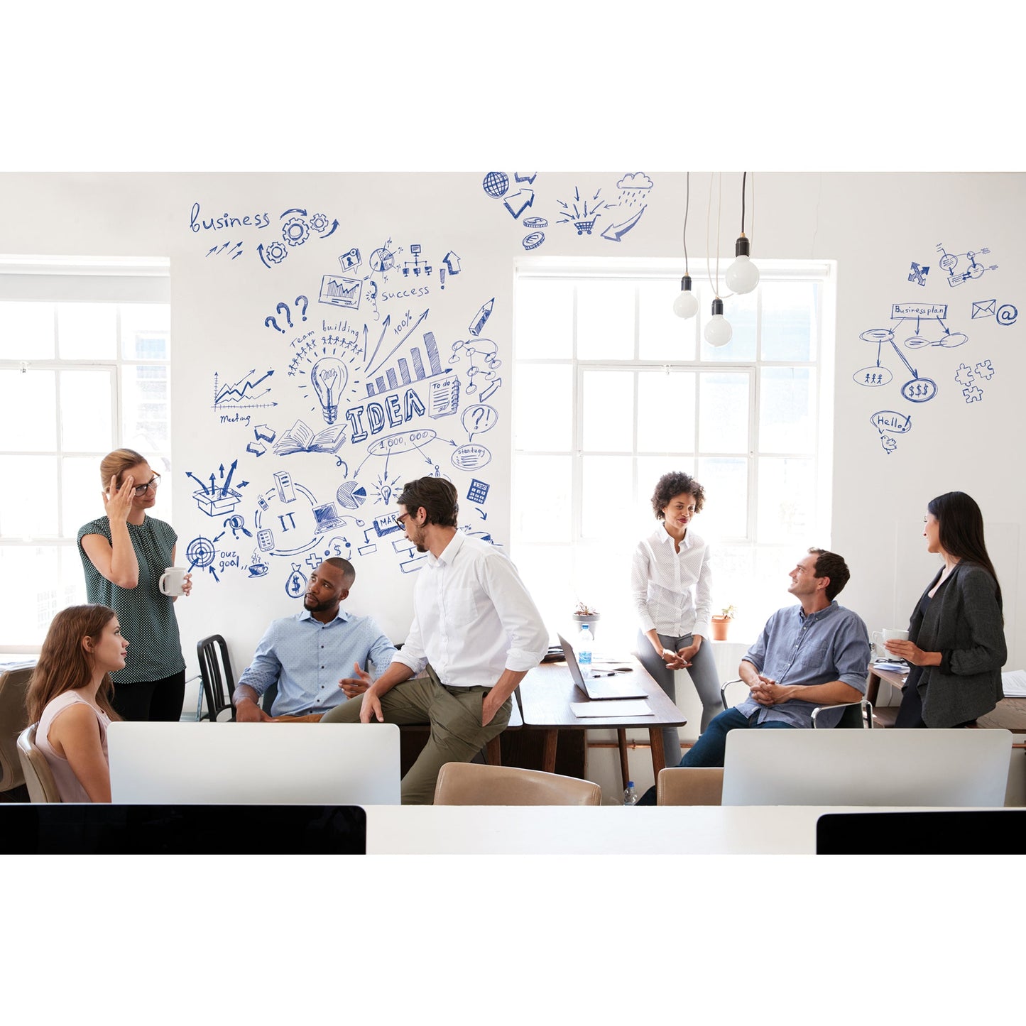 Legamaster Whiteboardfolie WRAP-UP 600 x 101 cm (B x H) 650µm blanko inkl. Rakel Polypropylen weiß