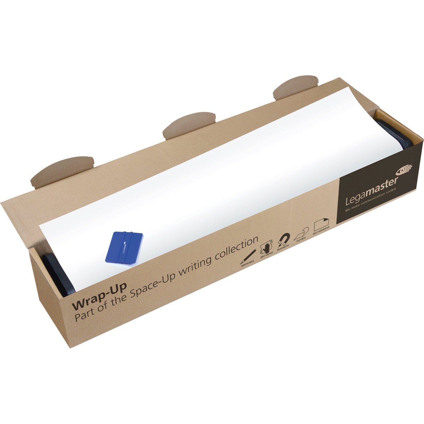 Legamaster Whiteboardfolie WRAP-UP 150 x 101 cm (B x H) 650µm blanko inkl. Rakel Polypropylen weiß