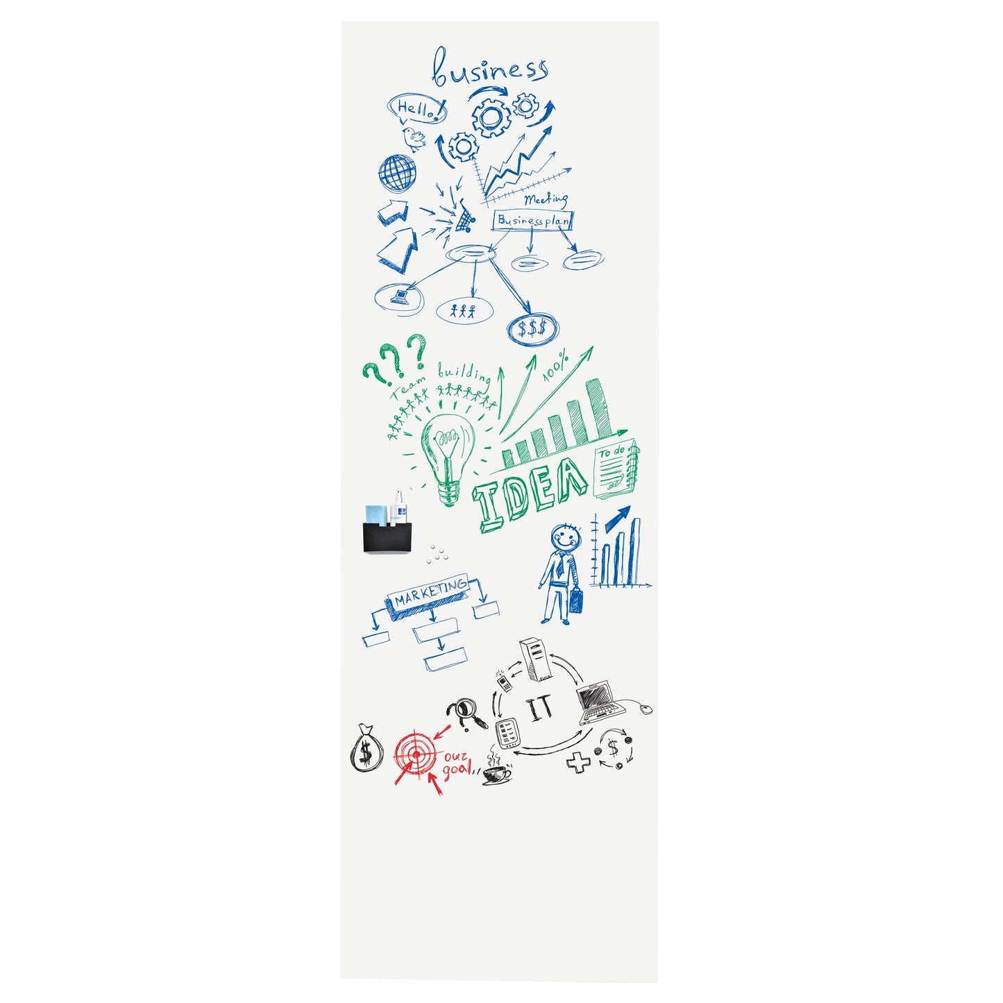 Legamaster Whiteboardfolie WRAP-UP 150 x 101 cm (B x H) 650µm blanko inkl. Rakel Polypropylen weiß
