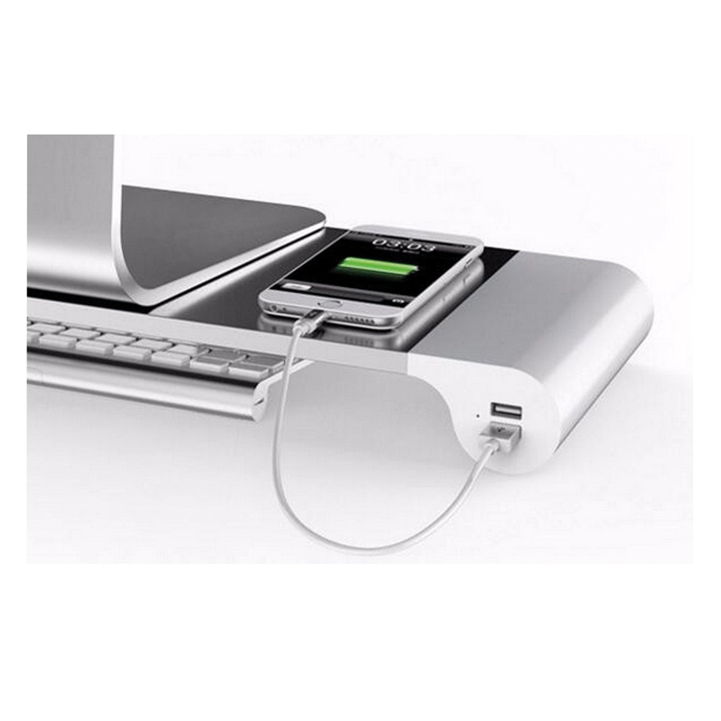 UNILUX Monitorständer Study 400095491 weiß/silber