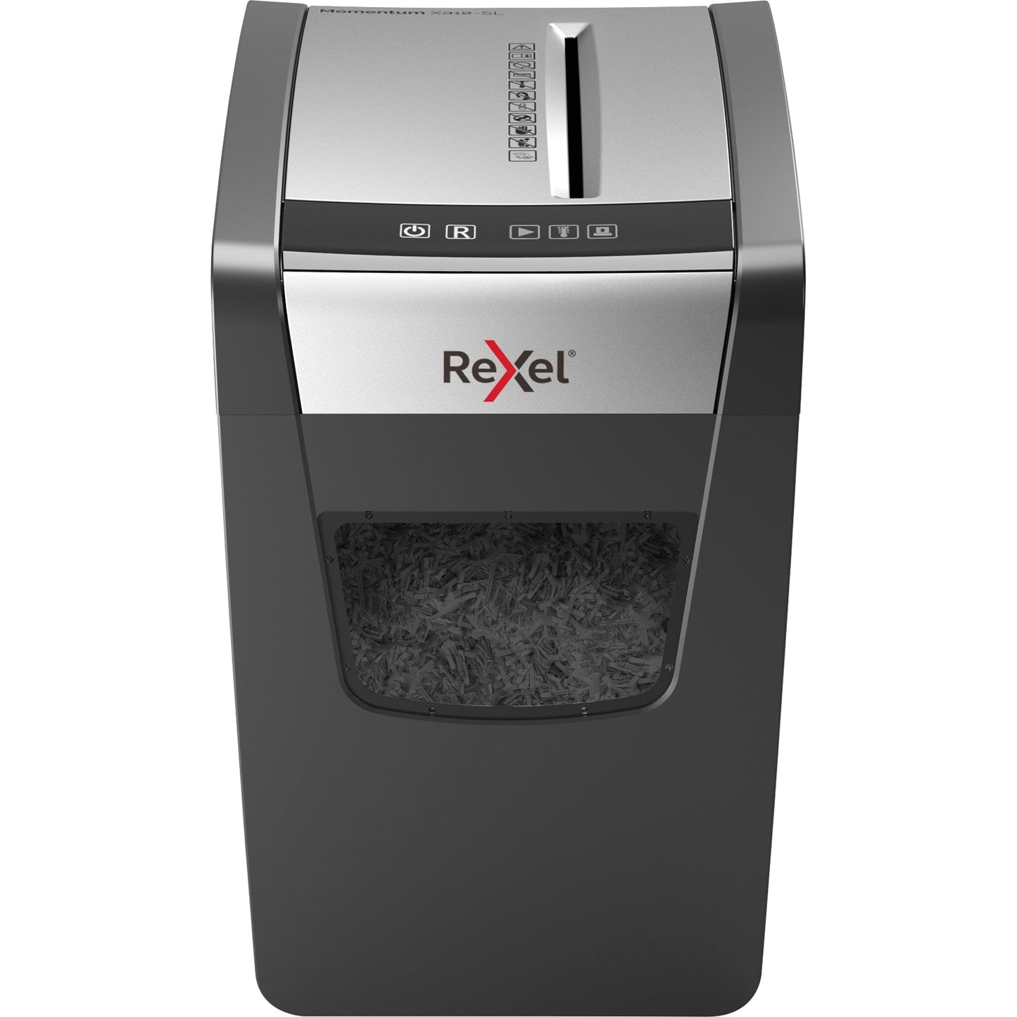 Rexel® Aktenvernichter Momentum X312SL P-3 Papier, Heftklammern, Büroklammern, Kreditkarten Partikelschnitt 13 Bl. schwarz/silber