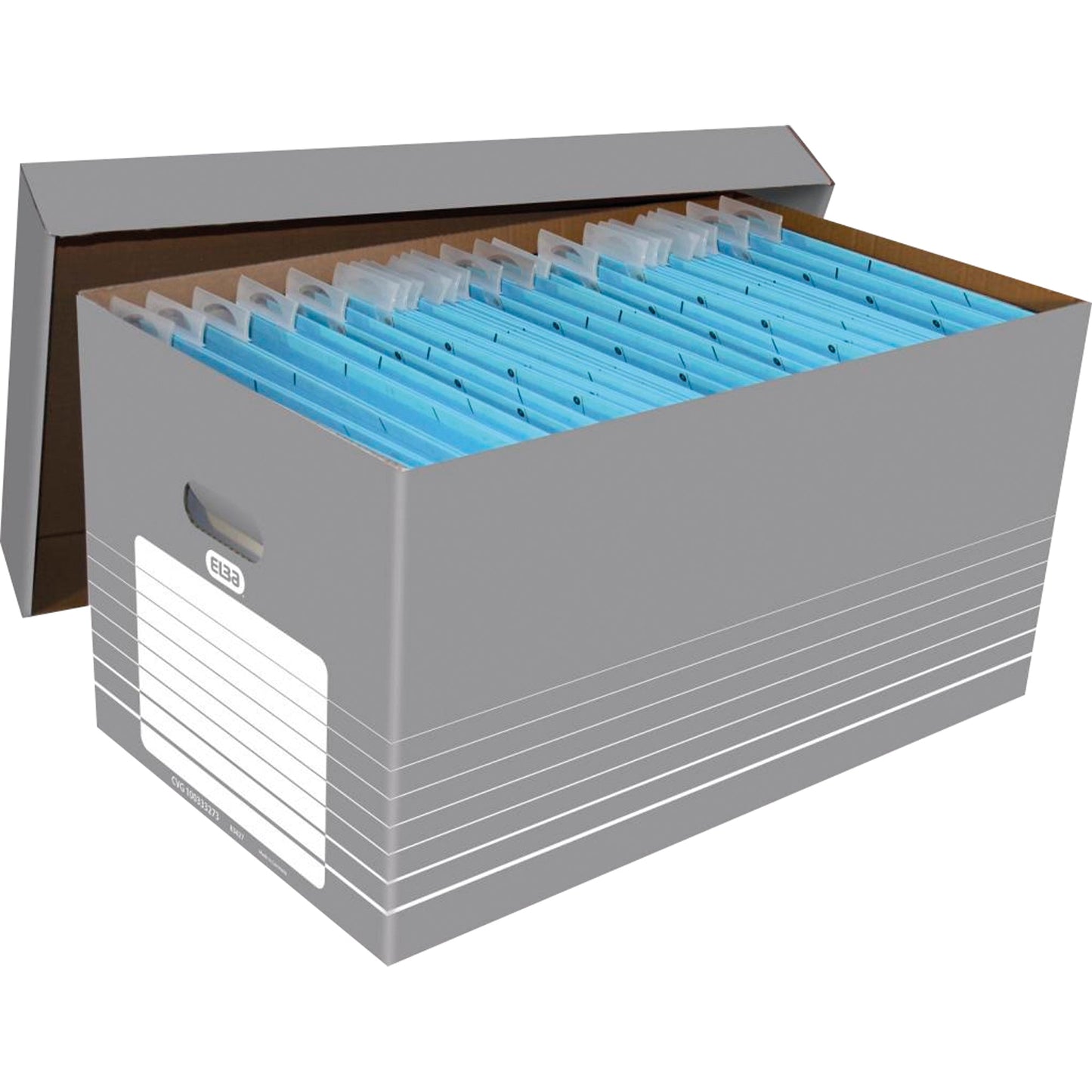 ELBA Archivschachtel tric 37 x 32,2 x 62,2 cm (B x H x T) DIN A4 mit Archivdruck Wellpappe grau/weiß