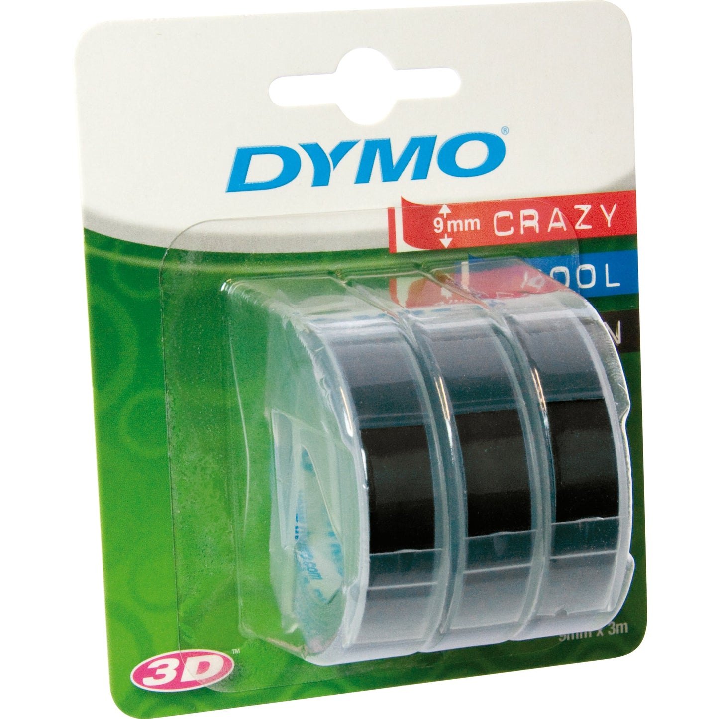 DYMO® Prägeband Junior, OmegaT, 1540, 1575 9 mm x 3 m (B x L) Kunststoff schwarz 3 St./Pack.