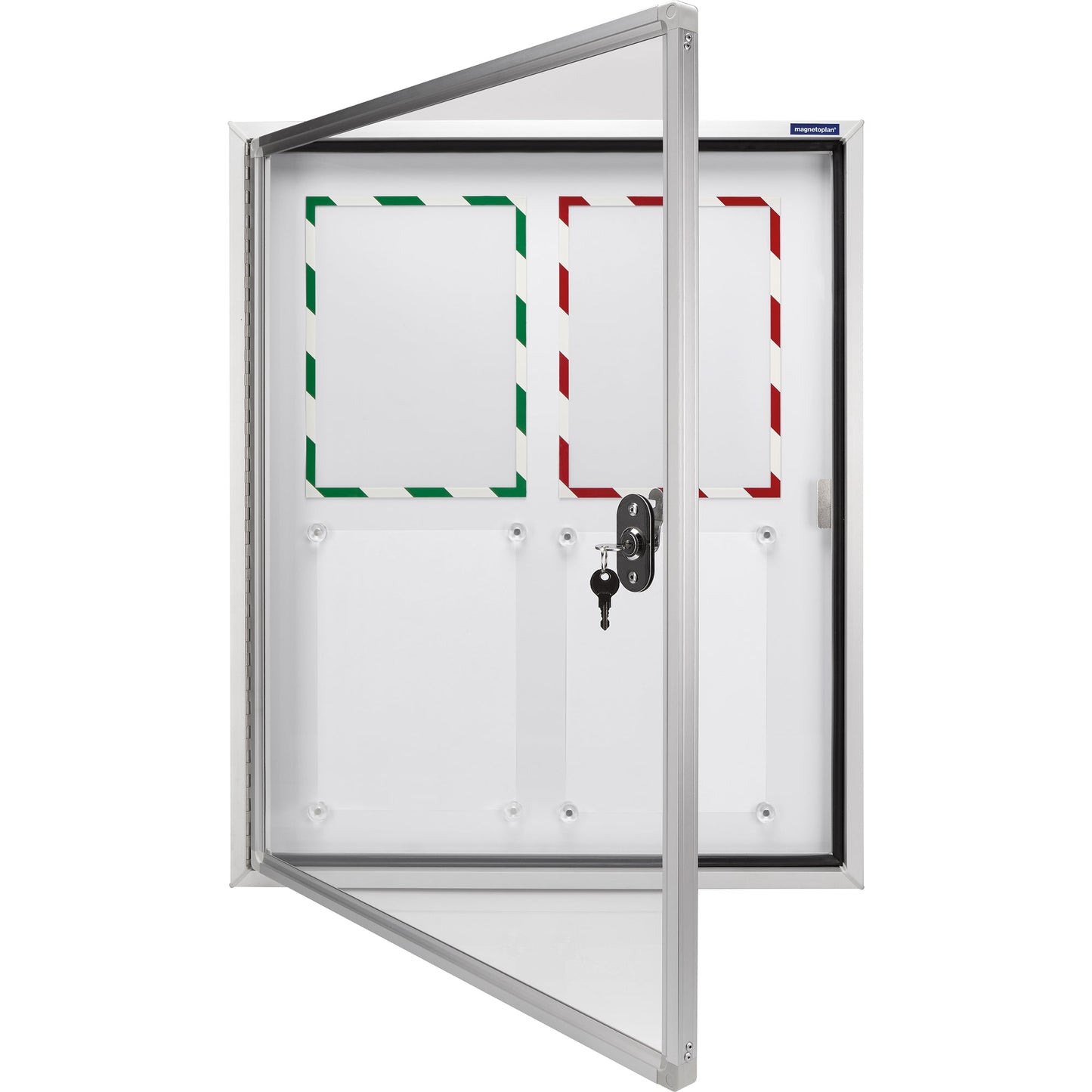 magnetoplan® Schaukasten CC Außenbereich 90 x 79 x 6,5 cm (B x H x T) 6 x DIN A4 mit Schloss Aluminium