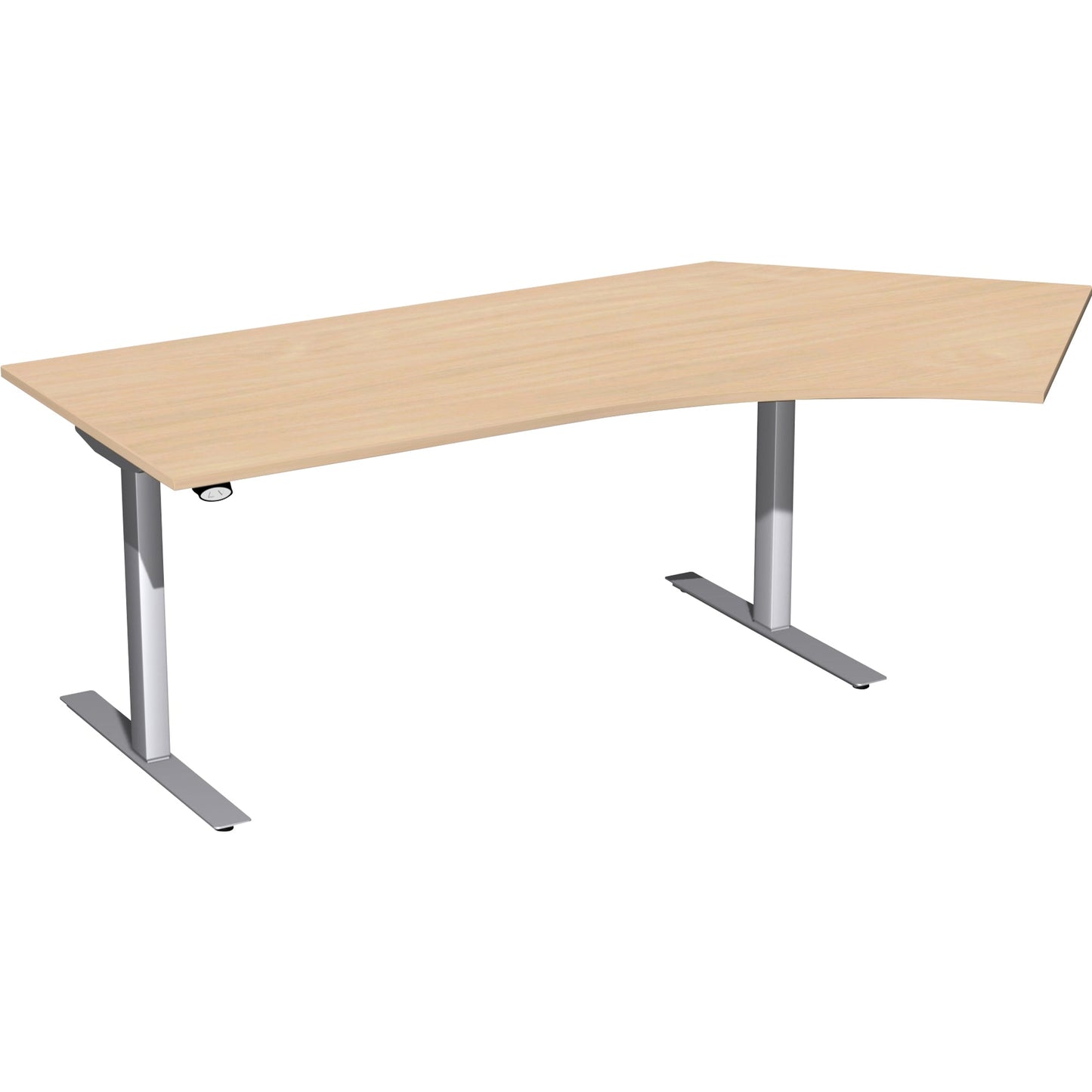 Geramöbel Schreibtisch Elektro Flex Maße: 2.166 x 650-1.250 x 800/1.131 mm (B x H x T) Dreischicht-Feinspan, melaminharzbeschichtet buche