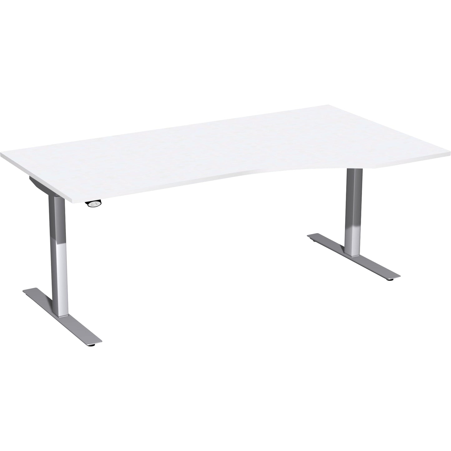 Geramöbel Schreibtisch Elektro Flex Maße: 1.800 x 650-1.250 x 800/1.000 mm (B x H x T) Dreischicht-Feinspan, melaminharzbeschichtet weiß