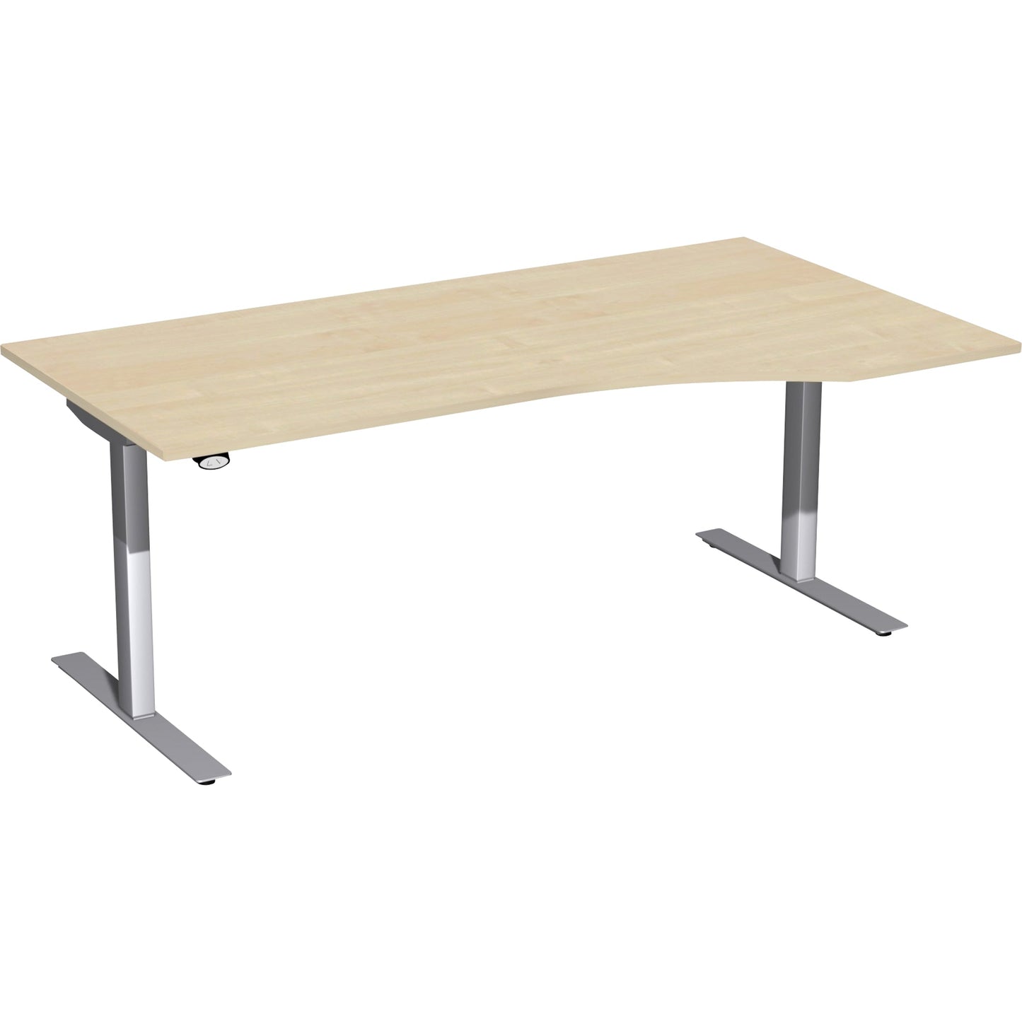 Geramöbel Schreibtisch Elektro Flex Maße: 1.800 x 650-1.250 x 800/1.000 mm (B x H x T) Dreischicht-Feinspan, melaminharzbeschichtet ahorn