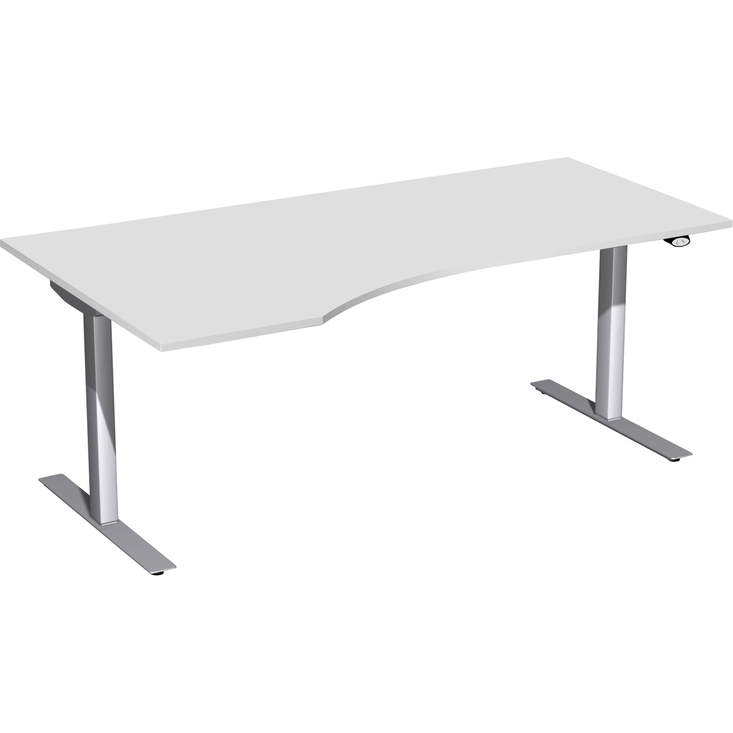 Geramöbel Schreibtisch Elektro Flex Maße: 1.800 x 650-1.250 x 800/1.000 mm (B x H x T) Dreischicht-Feinspan, melaminharzbeschichtet lichtgrau
