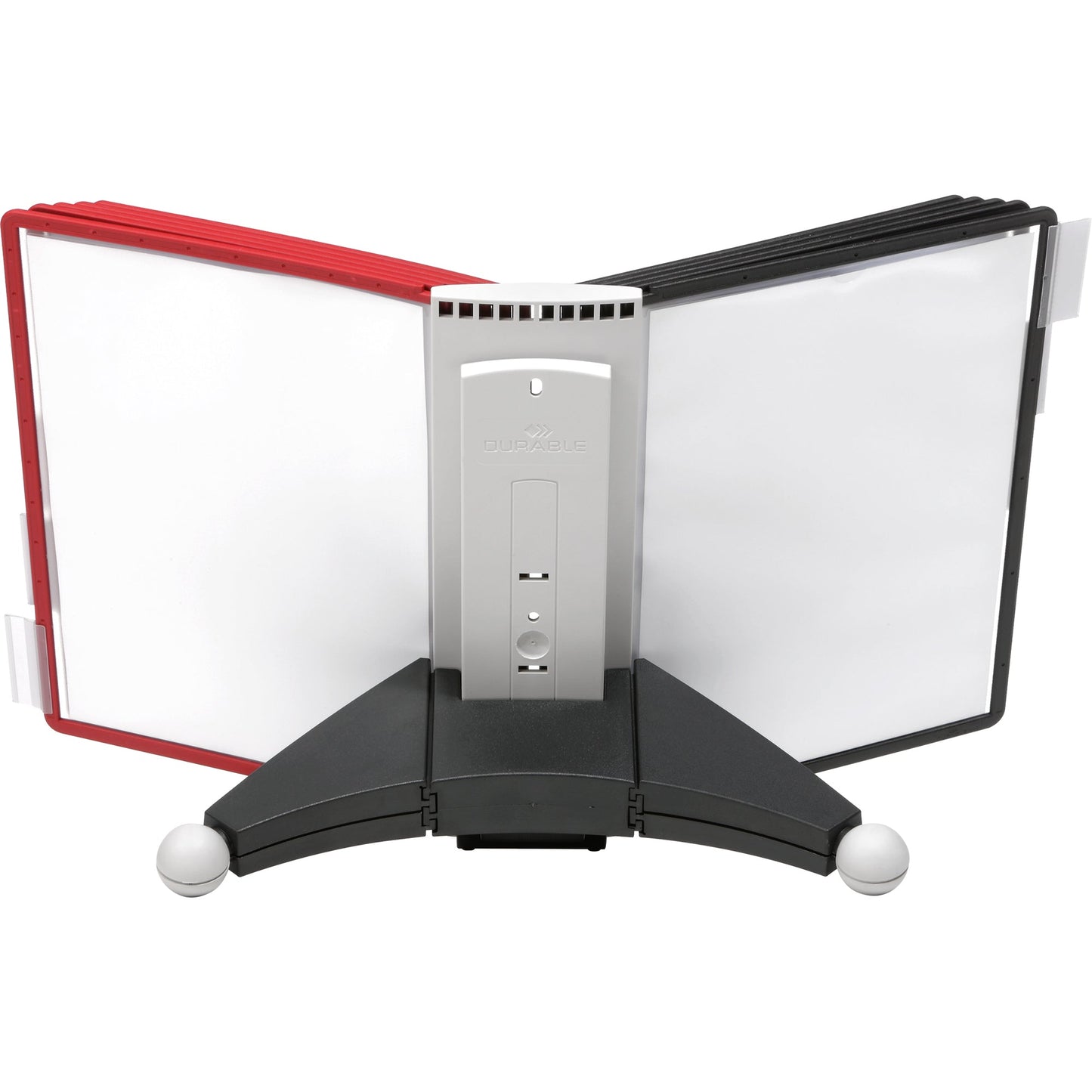 DURABLE Sichttafelständer SHERPA® TABLE 10 53 x 40,5 x 38 cm (B x H x T) ABS Kunststoff/Polypropylen/PVC Anzahl der mitgelieferten Sichttafeln: 10 Sichttafeln je 5 x rot, schwarz
