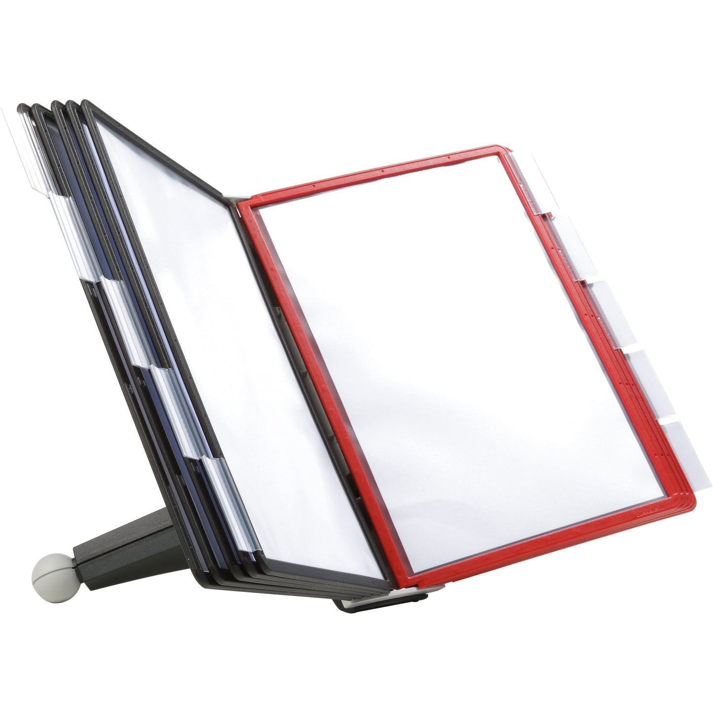 DURABLE Sichttafelständer SHERPA® TABLE 10 53 x 40,5 x 38 cm (B x H x T) ABS Kunststoff/Polypropylen/PVC Anzahl der mitgelieferten Sichttafeln: 10 Sichttafeln je 5 x rot, schwarz