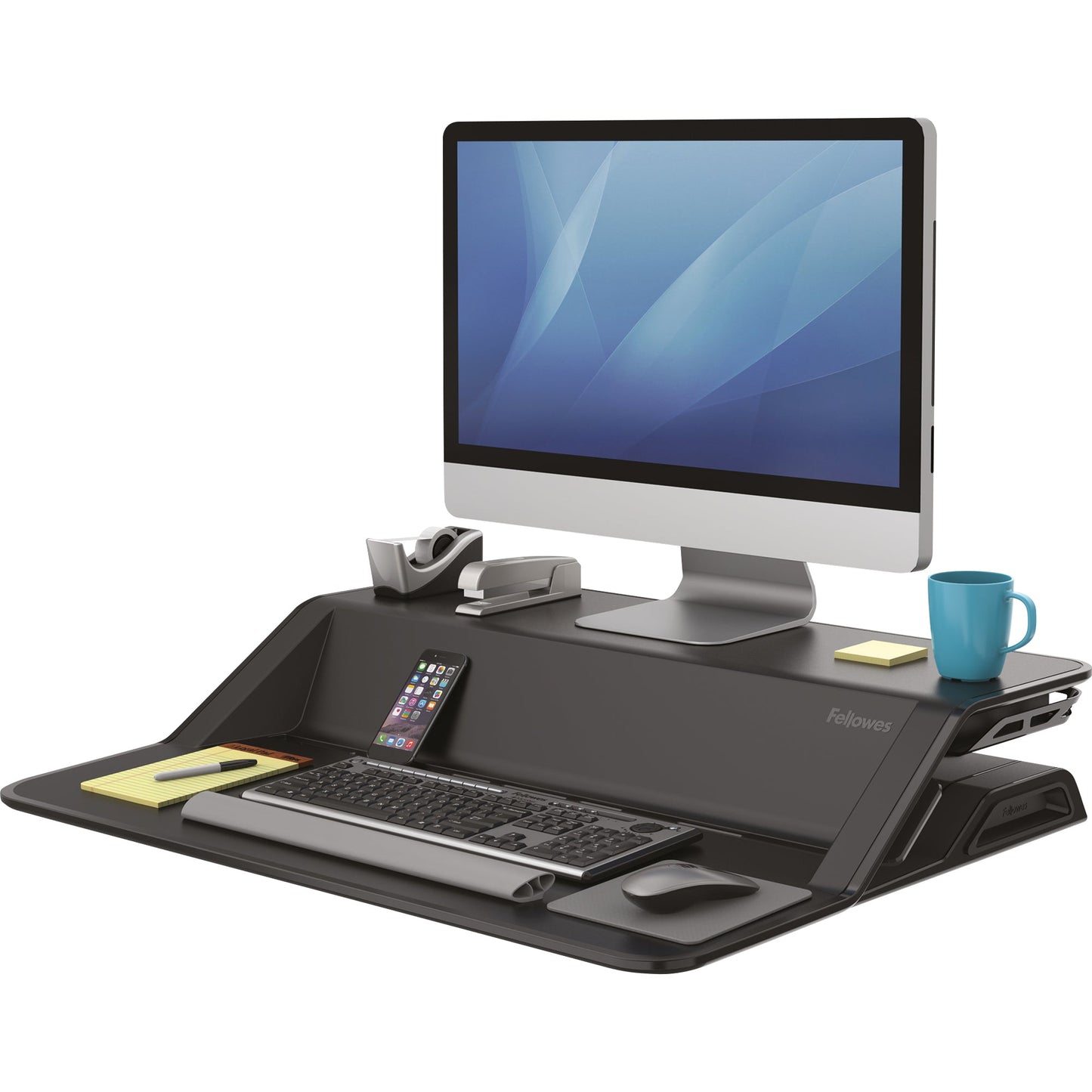Fellowes® Sitz-Steh-Arbeitsplatz LotusT 15,8kg Stahl/ABS Kunststoff schwarz