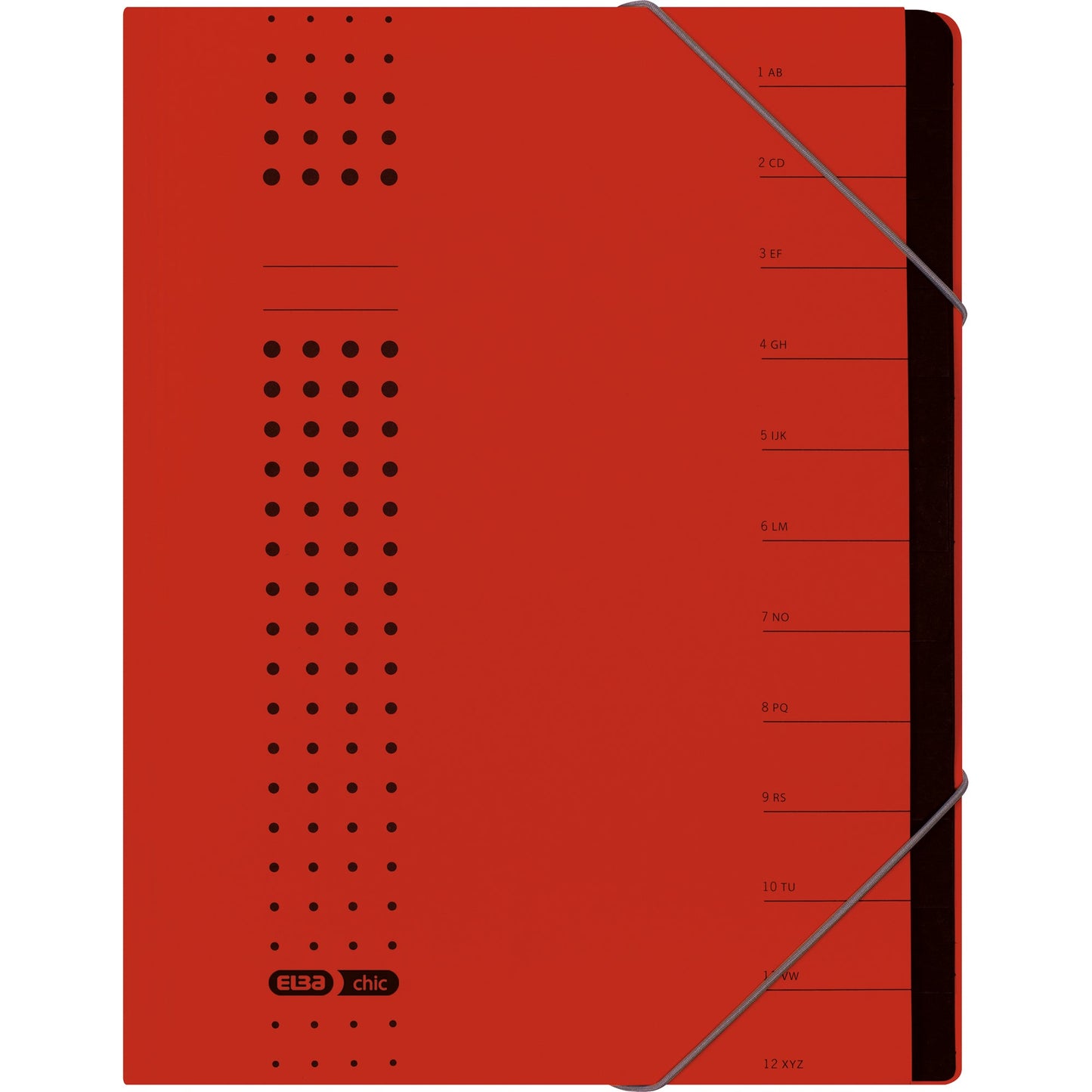 ELBA Ordnungsmappe chic DIN A4 320g/m² Intensivkarton, recycelt Farbe: rot 12 Fächer