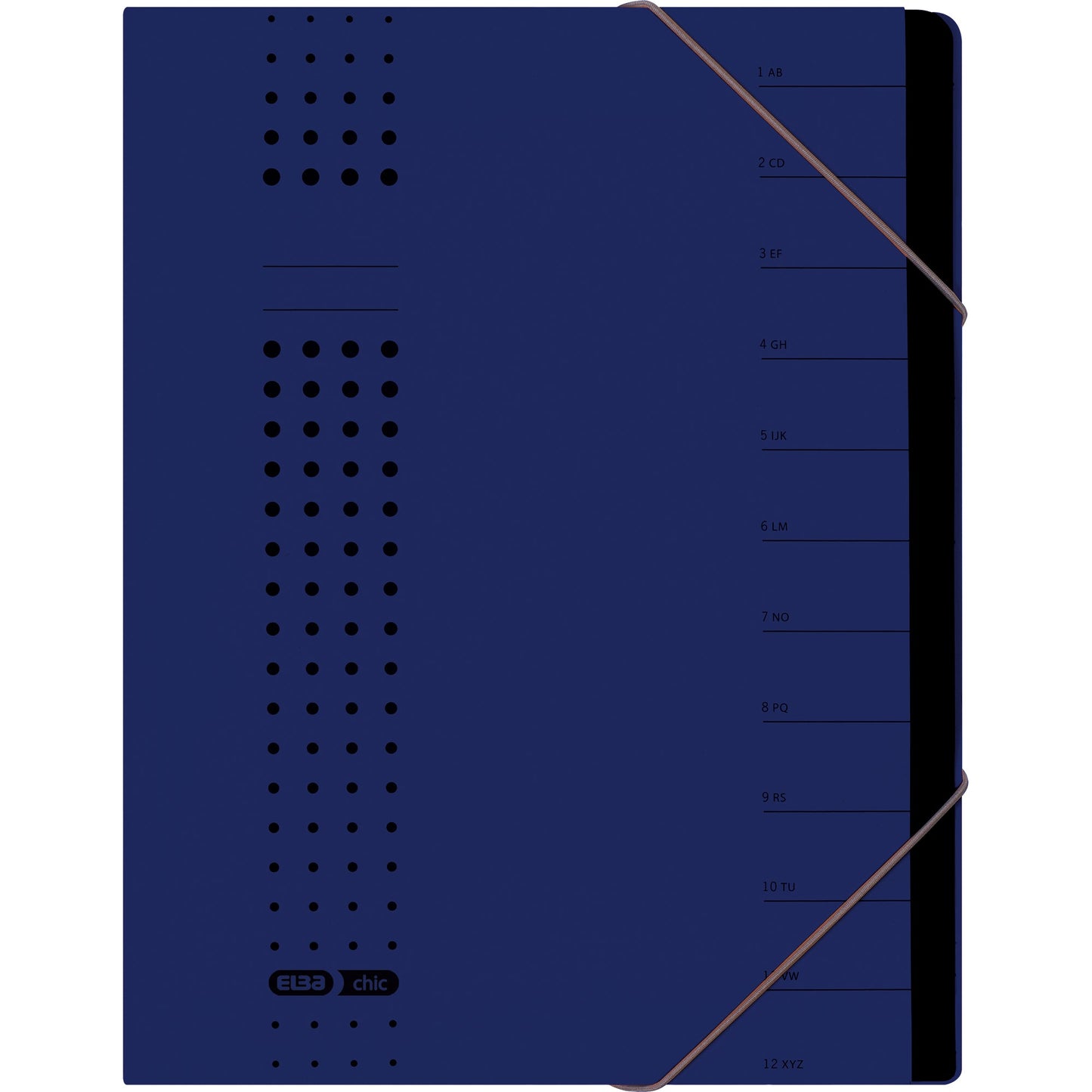 ELBA Ordnungsmappe chic DIN A4 320g/m² Intensivkarton, recycelt Farbe: dunkelblau 12 Fächer