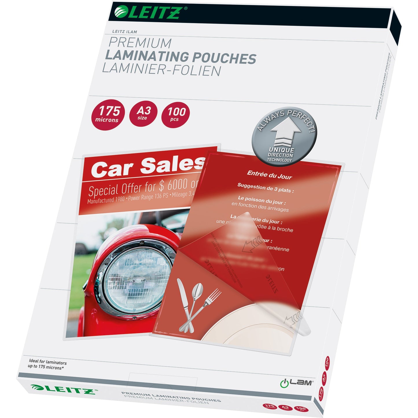 Leitz Laminierfolie iLAM DIN A3 175µm glänzend 100 St./Pack.