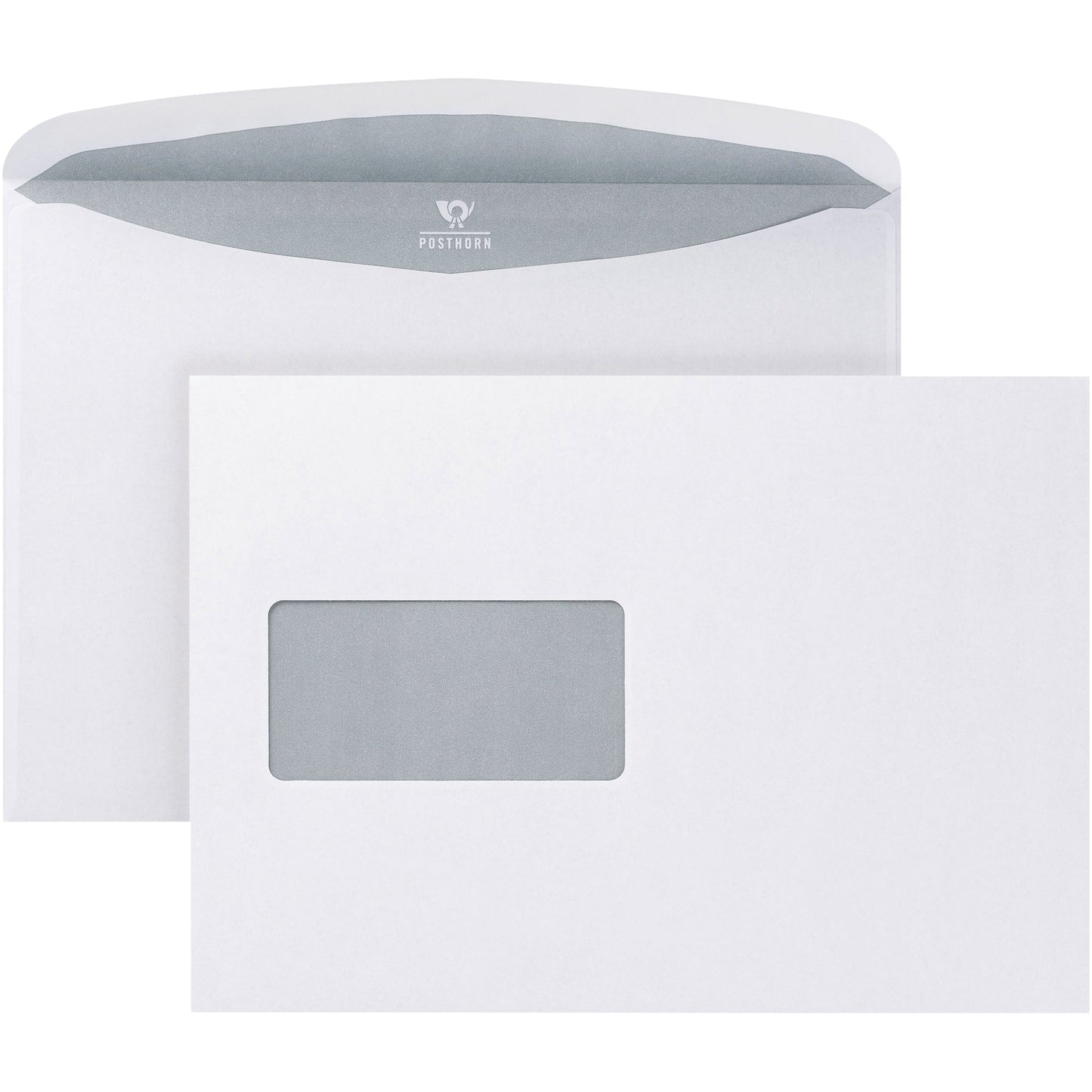 POSTHORN Versandtasche Trapez DIN C5 162 x 229 mm (B x H) mit gummierter Klappe mit Fenster 80g/m² weiß 500 St./Pack.