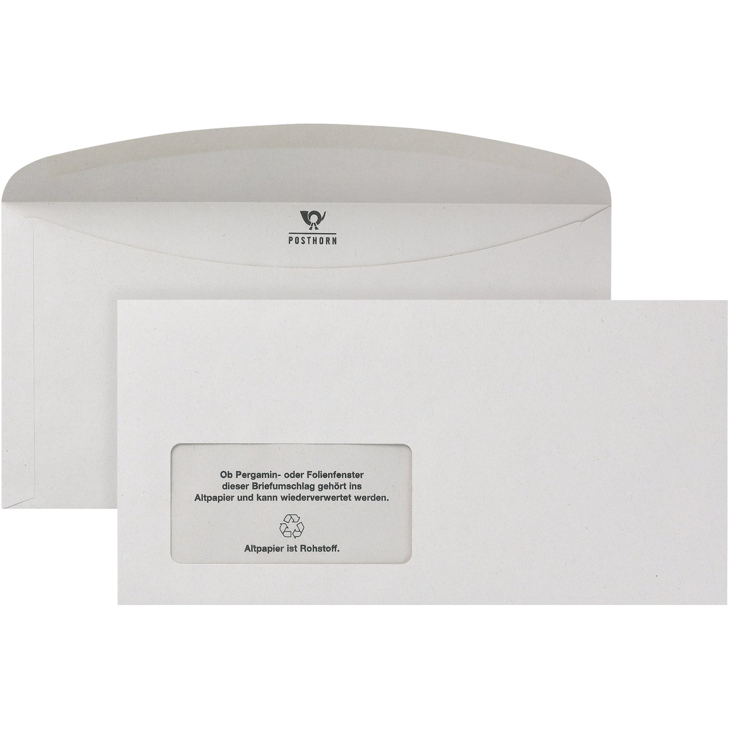 POSTHORN Briefumschlag DIN C6/C5 229 x 114 mm (B x H) mit gummierter Klappe mit Fenster 80g/m² grau 1.000 St./Pack.