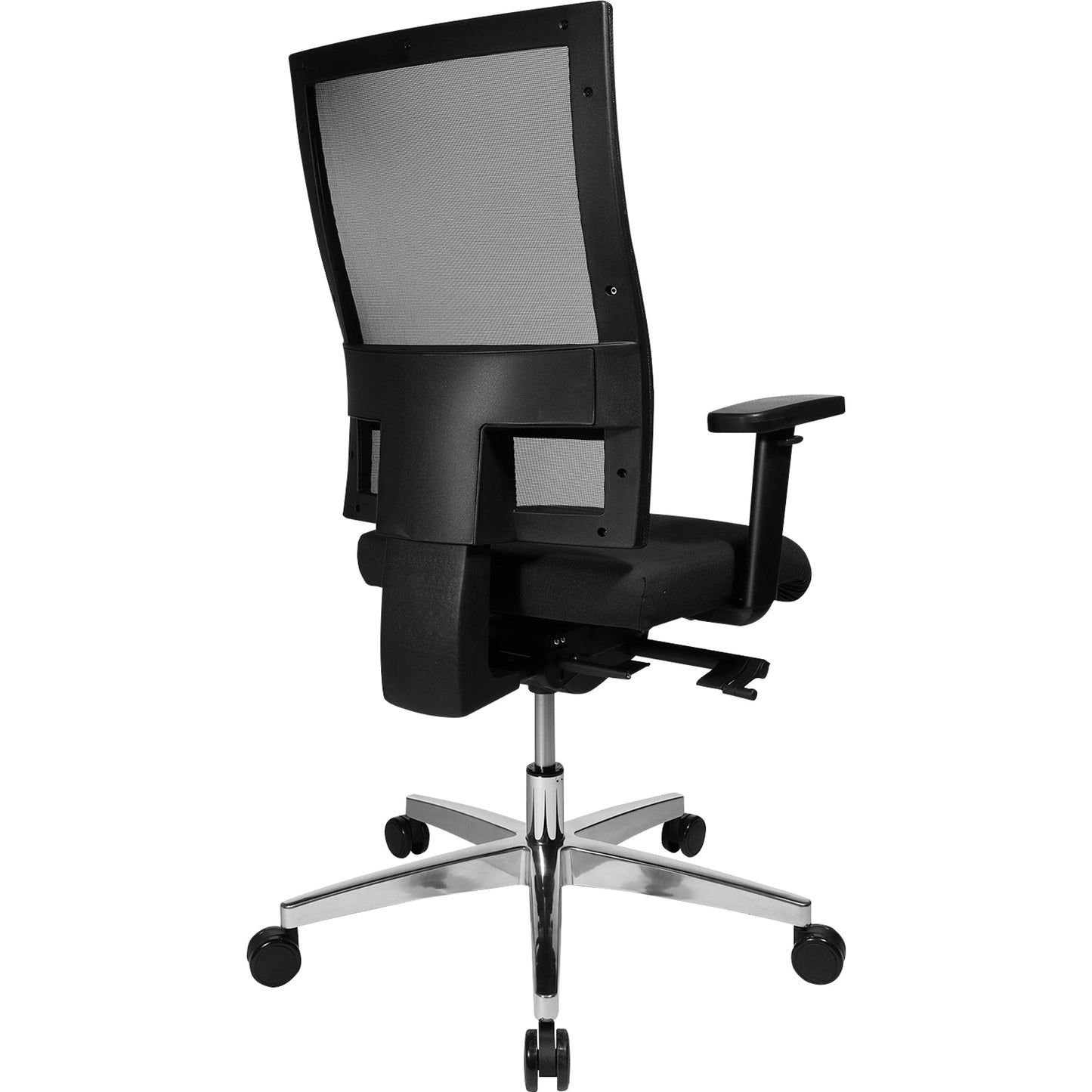 TOPSTAR Bürodrehstuhl Profi Net 11 41-53cm Synchronmechanik Rolle hart gebremst (für Teppichboden) optionales Zubehör: Rolle weich gebremst (für Hartboden) 6990 Aluminium, poliert schwarz
