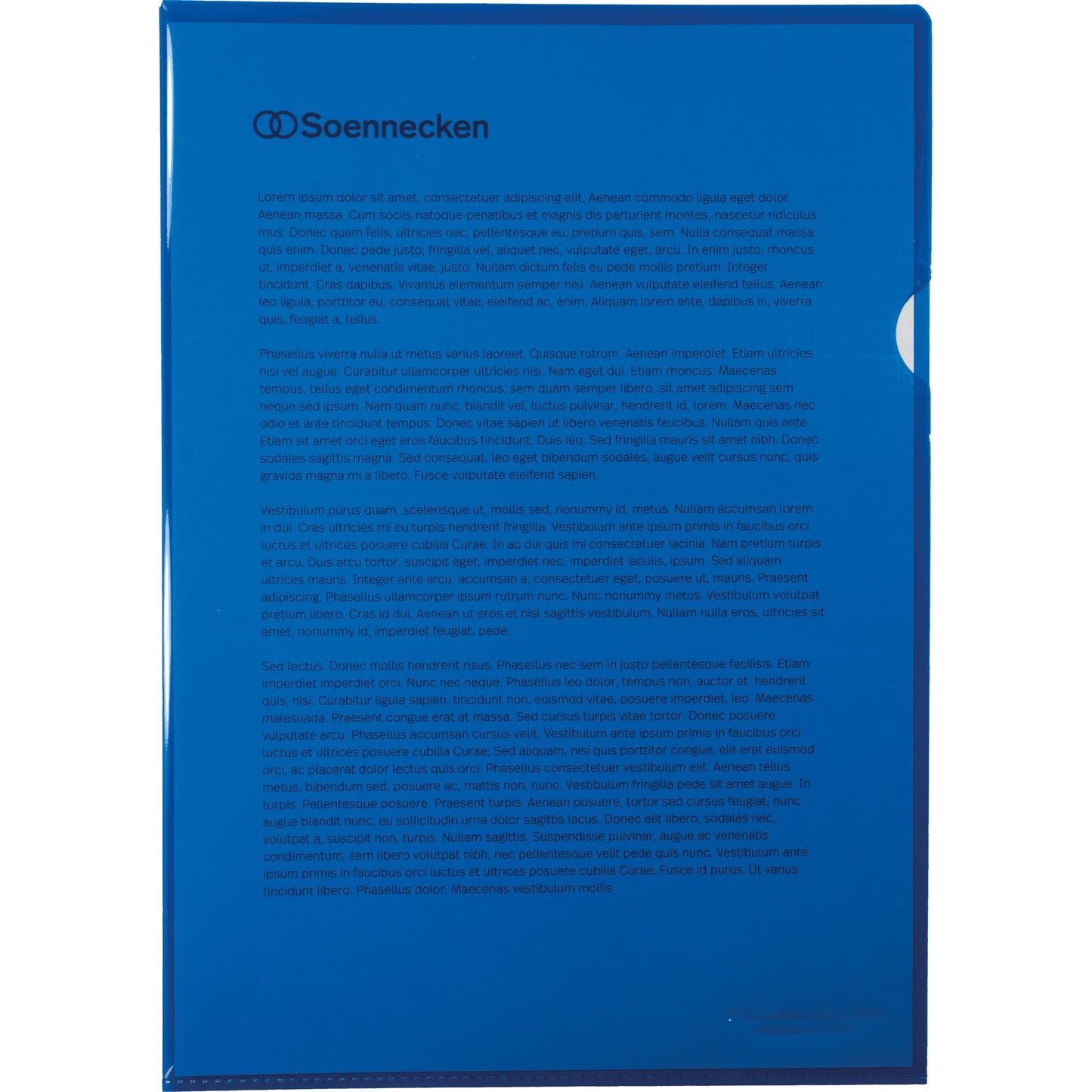 Soennecken Sichthülle DIN A4 150µm oben, rechts offen dokumentenecht Polypropylen blau glatt 50 St./Pack.