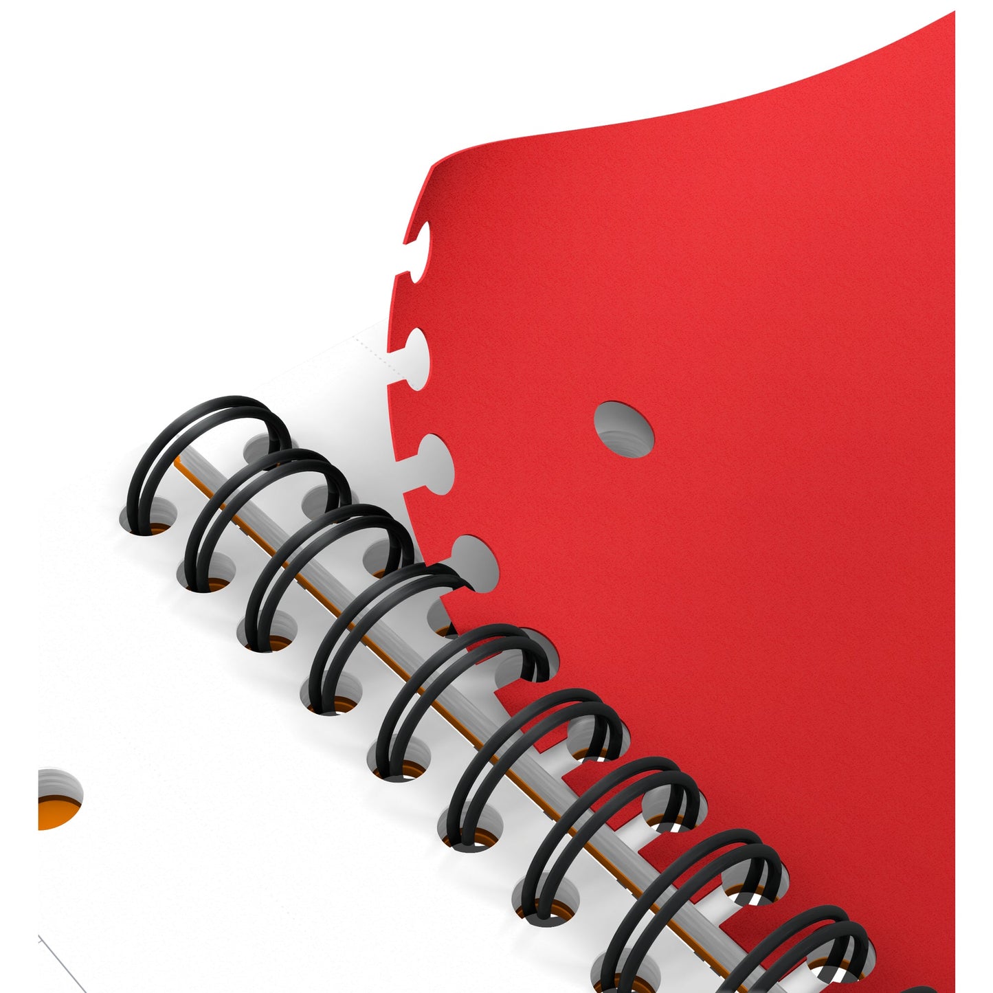 Oxford Collegeblock International Activebook DIN A4+ kariert Polypropylen grau/orange/rot 80 Bl.