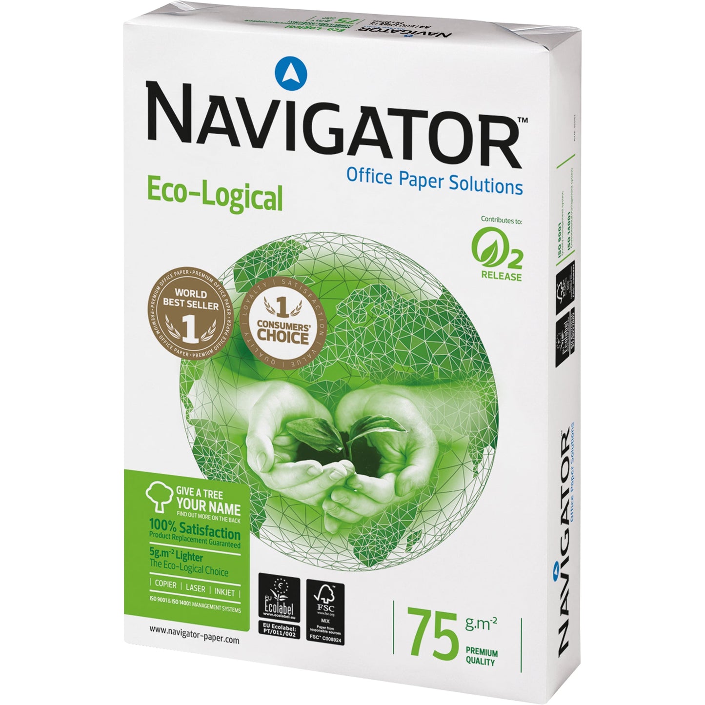 Navigator Multifunktionspapier Eco-Logical DIN A4 75g/m² hochweiß 500 Bl./Pack.