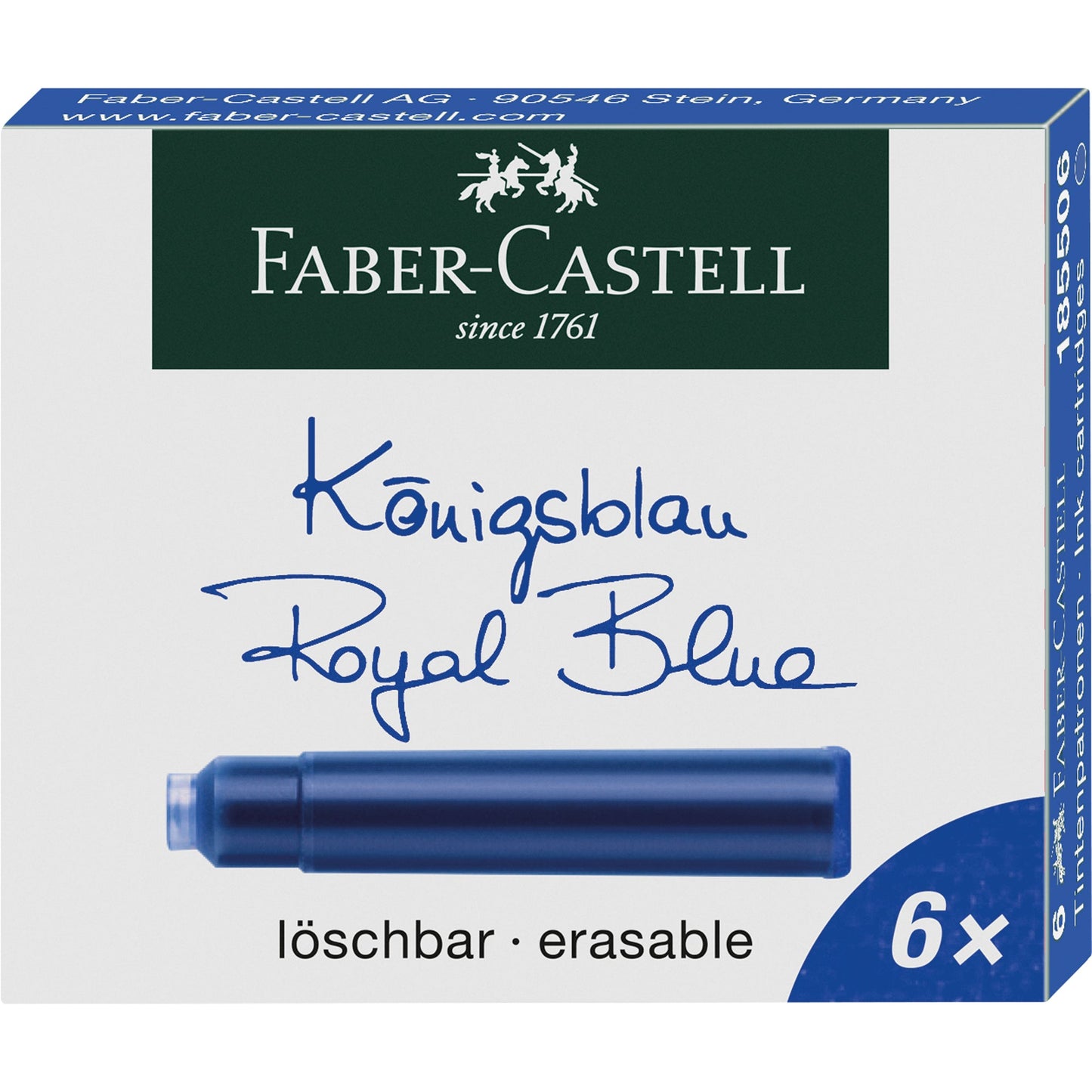 Faber-Castell Tintenpatrone Standard löschbar königsblau 6 St./Pack.