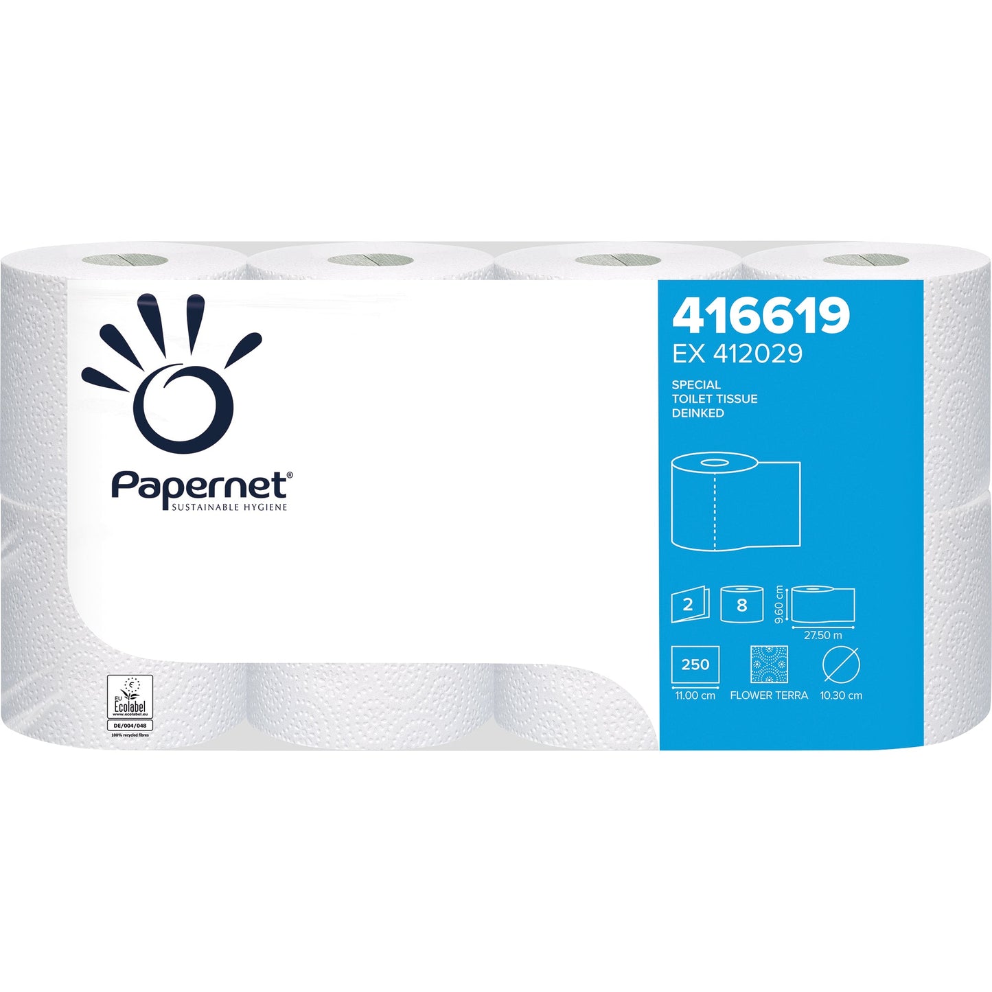 Papernet Toilettenpapier Special 2-lagig weiß 250 Bl./Rl. 8 Rl./Pack.