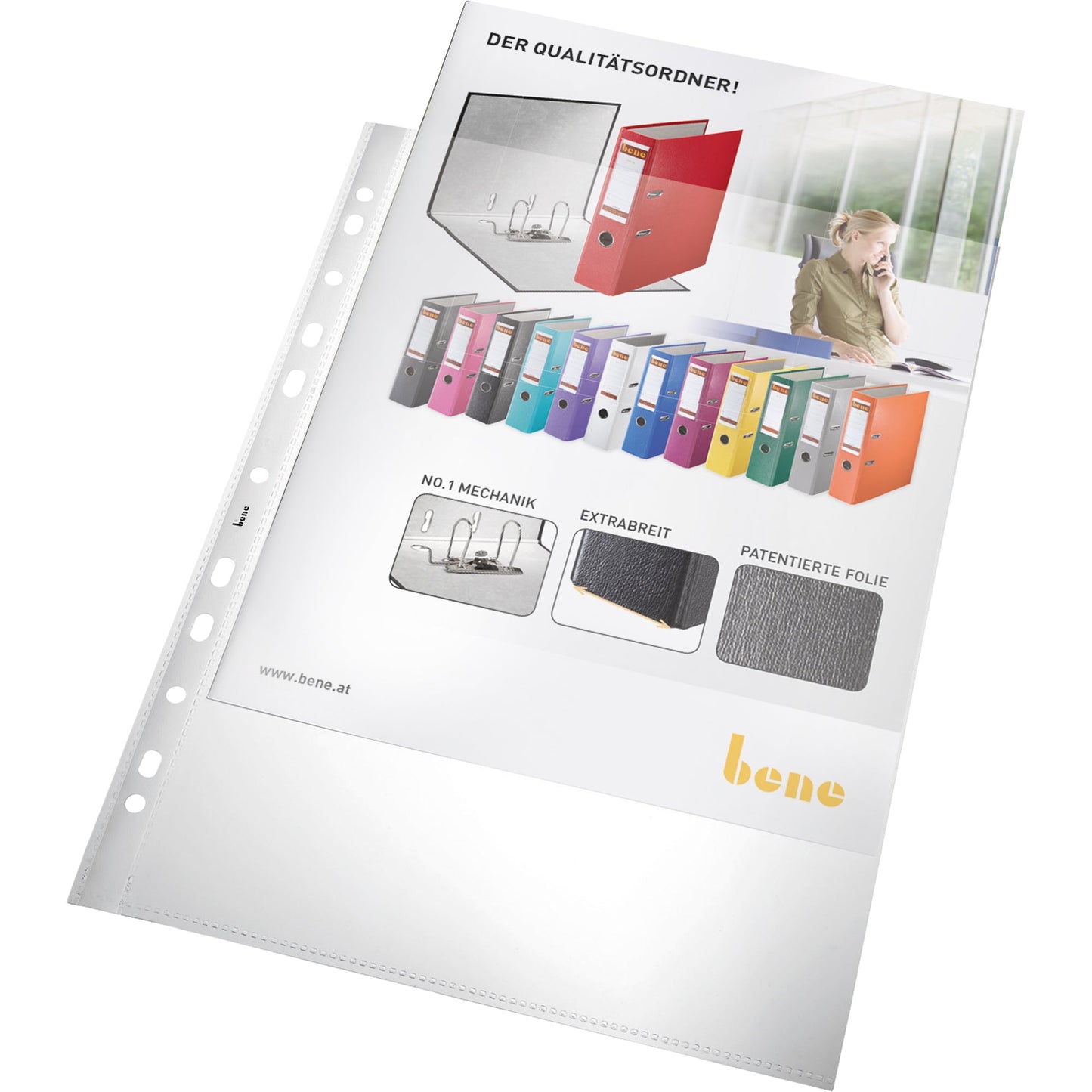 Bene Prospekthülle DIN A4 100µm oben offen Polypropylen transparent 25 St./Pack.