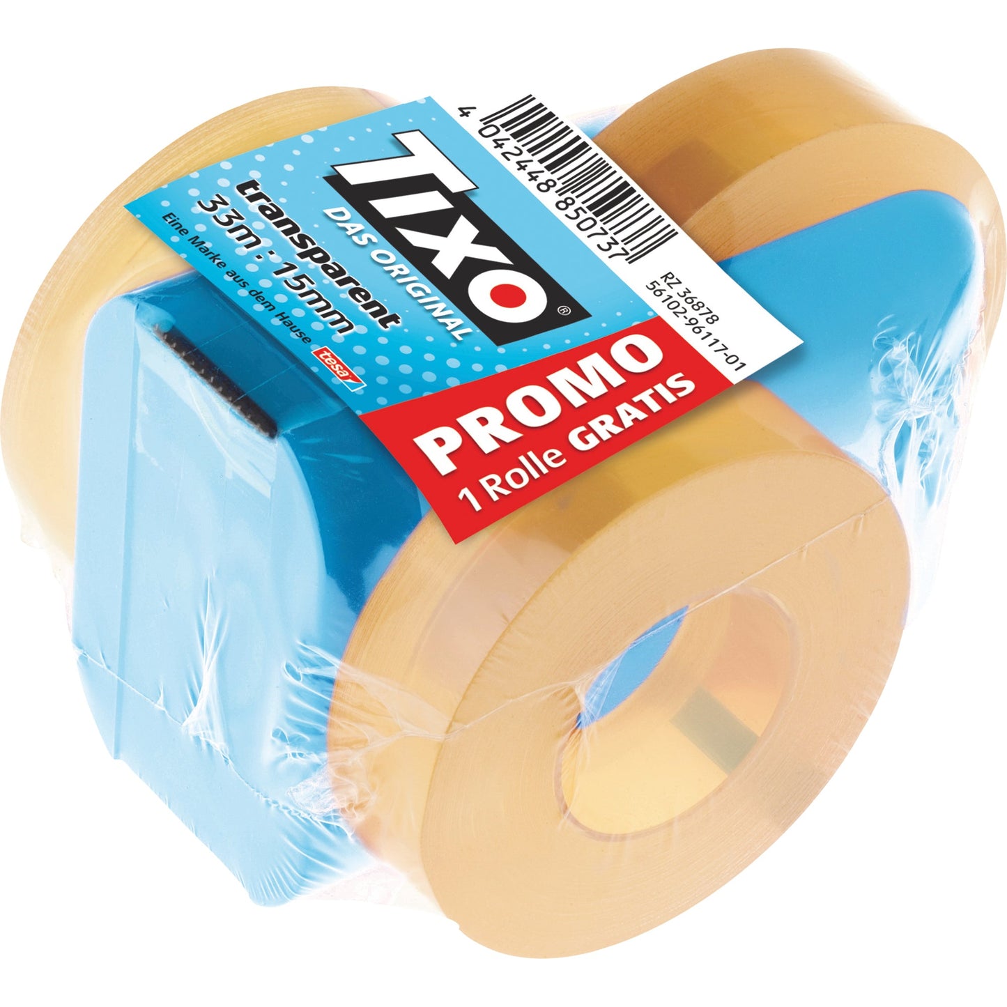 TIXO Handabroller nachfüllbar inkl. 3 Klebefilm TIXO® 15 mm x 33 m (B x L) ohne Lösungsmittel farbig sortiert (freie Farbauswahl nicht möglich)