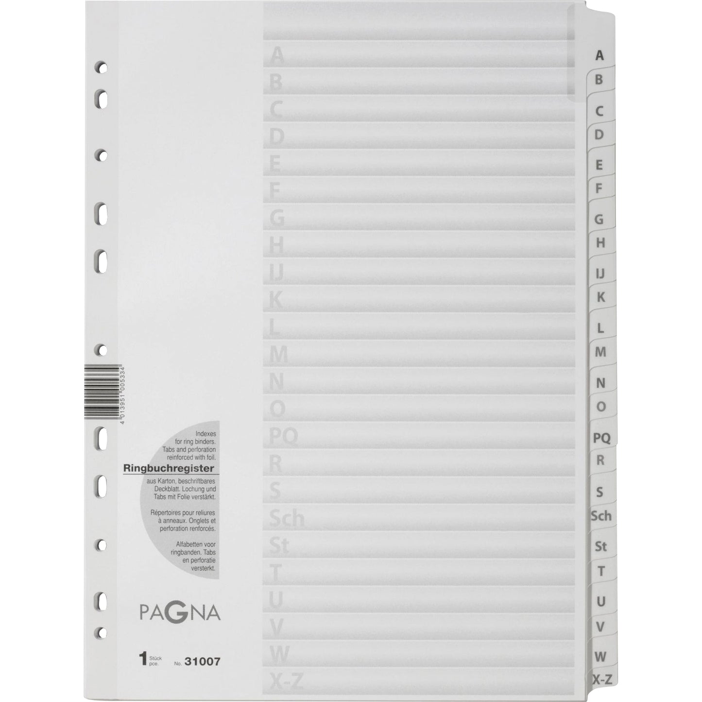 PAGNA A-Z Register DIN A4 Karton weiß 24 Registerblätter