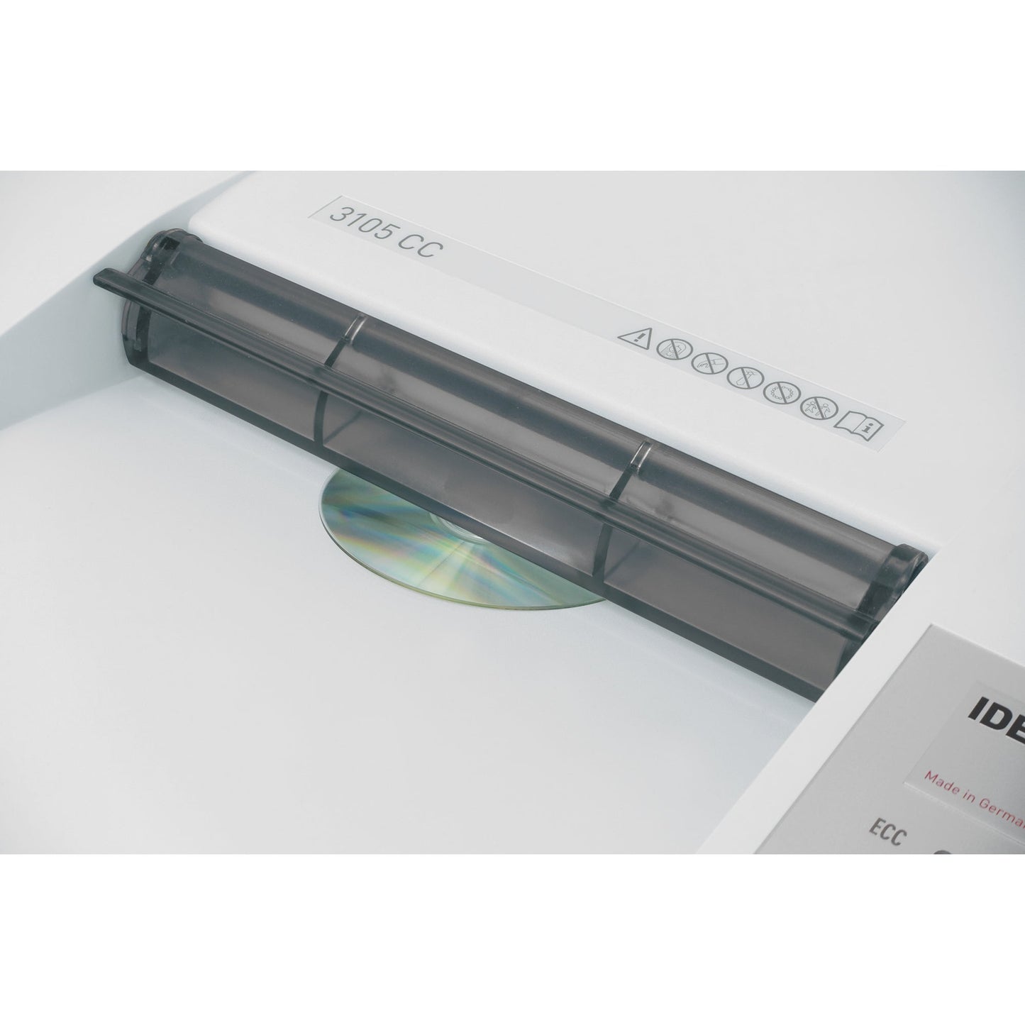 IDEAL Aktenvernichter 3105 CC P-4 Papier, Heftklammern, Büroklammern, Kreditkarten, CDs/DVDs, Disketten Partikelschnitt 45 Bl. cool grey