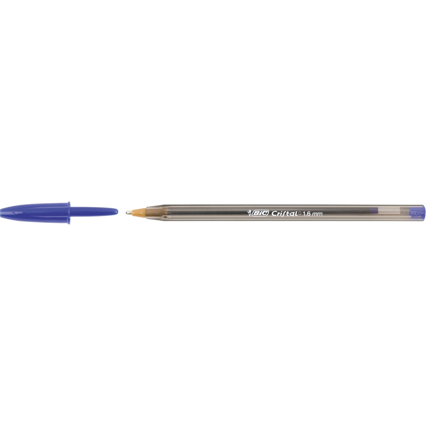 BIC® Kugelschreiber Cristal® Large 0,6mm blau Mine auswechselbar dokumentenecht Schaftfarbe: transparent