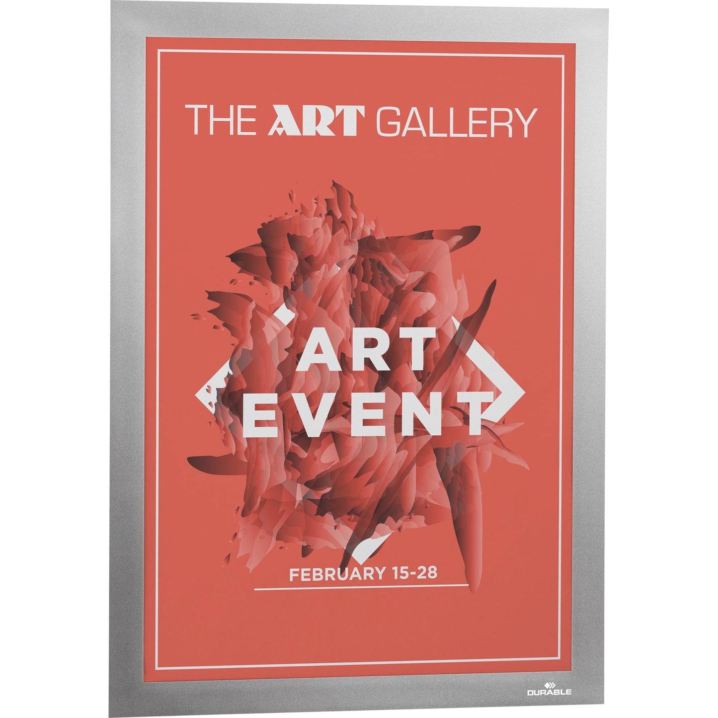 DURABLE Magnetrahmen WALLPAPER DIN A4 inkl. Ersatzset mit vier Klebestreifen Polypropylen/Polyethylen silber