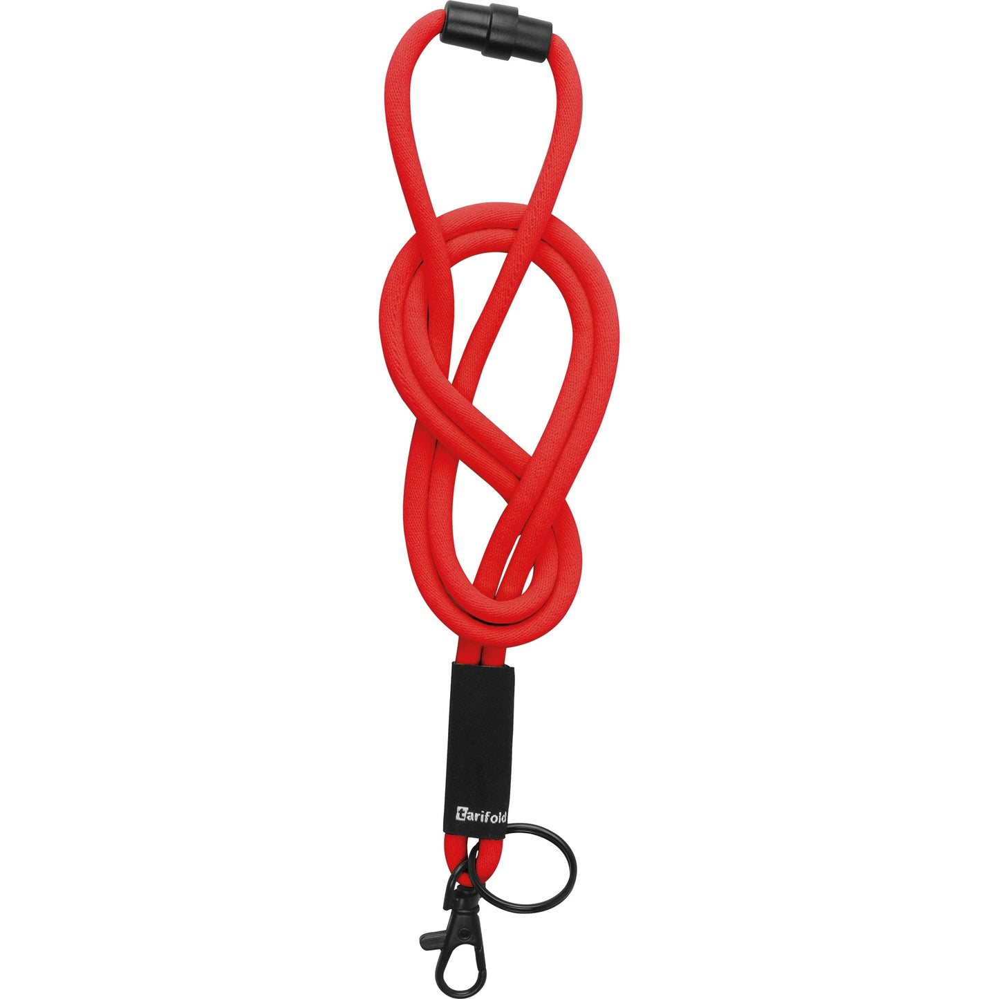 DJOIS Textilband Schlüssel, Namensschlilder 0,5 x 4,6 mm (Ø x L) Sicherheitsverschluss Karabinerhaken, Schlüsselring rot 10 St./Pack.