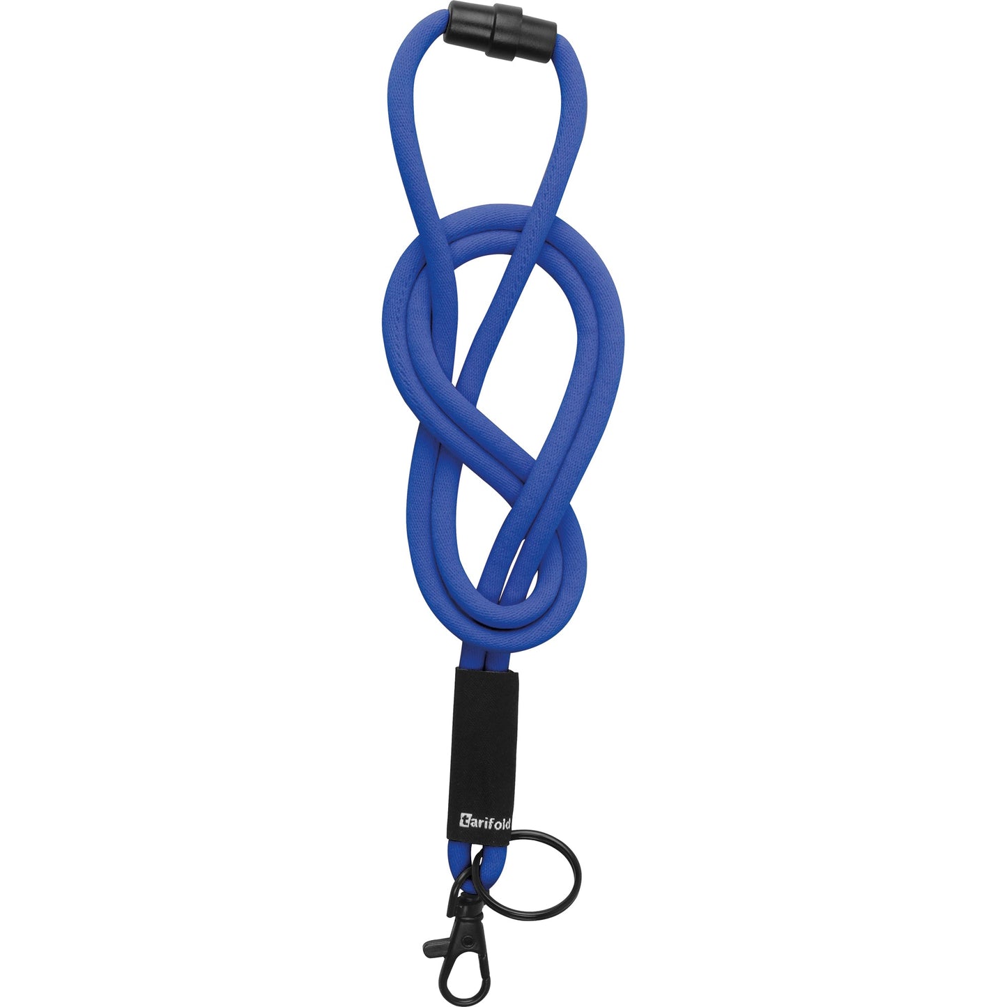 DJOIS Textilband Schlüssel, Namensschlilder 0,5 x 4,6 mm (Ø x L) Sicherheitsverschluss Karabinerhaken, Schlüsselring blau 10 St./Pack.