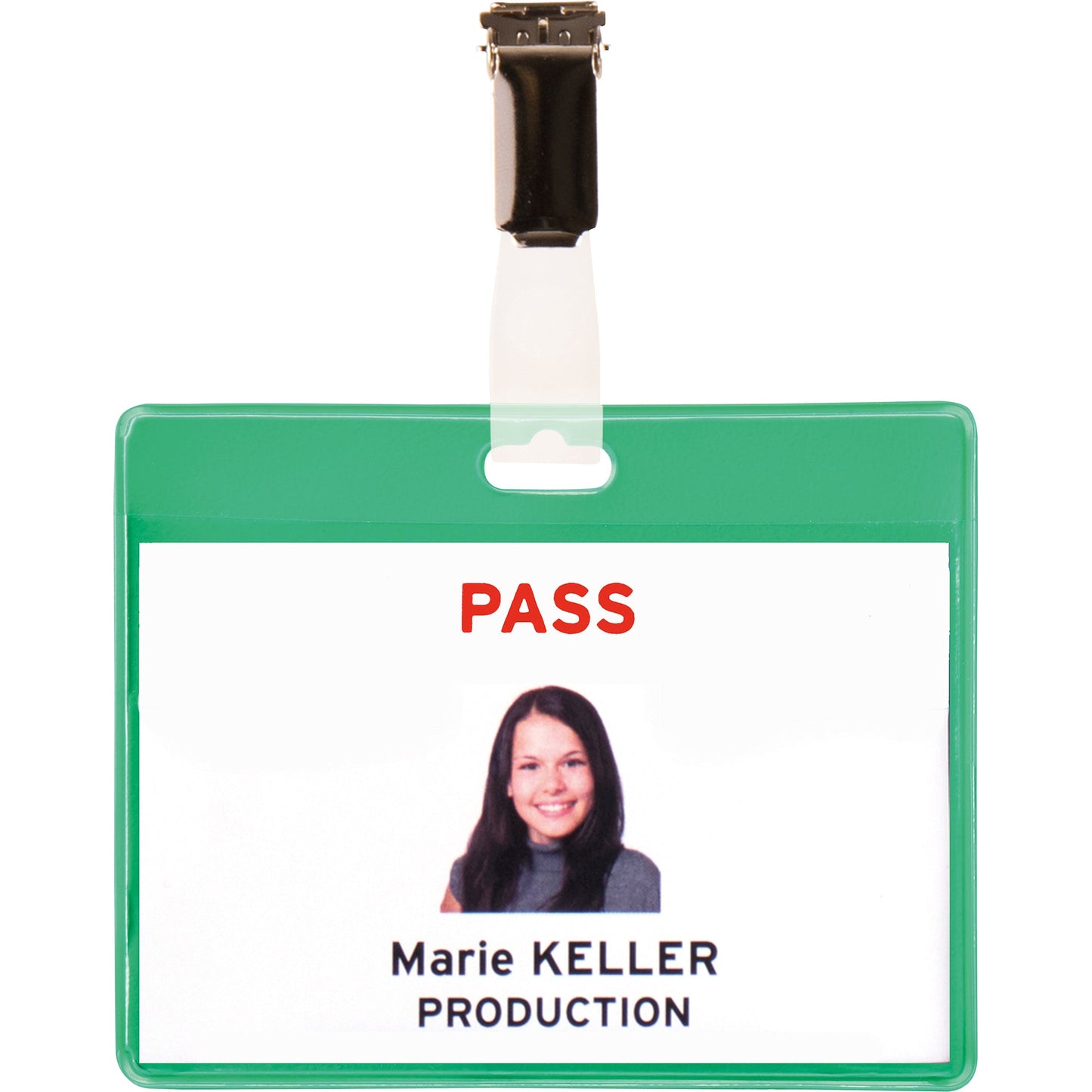 DJOIS Namensschild 99 x 69 mm (B x H) inkl. A4 Druckbögen Clip grün 25 St./Pack.