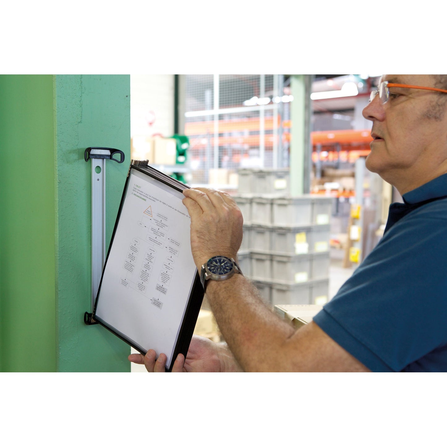 DJOIS Sichttafelwandhalter PRO DIN A4 Aluminium/Polypropylen schwarz 10 Sichttafeln