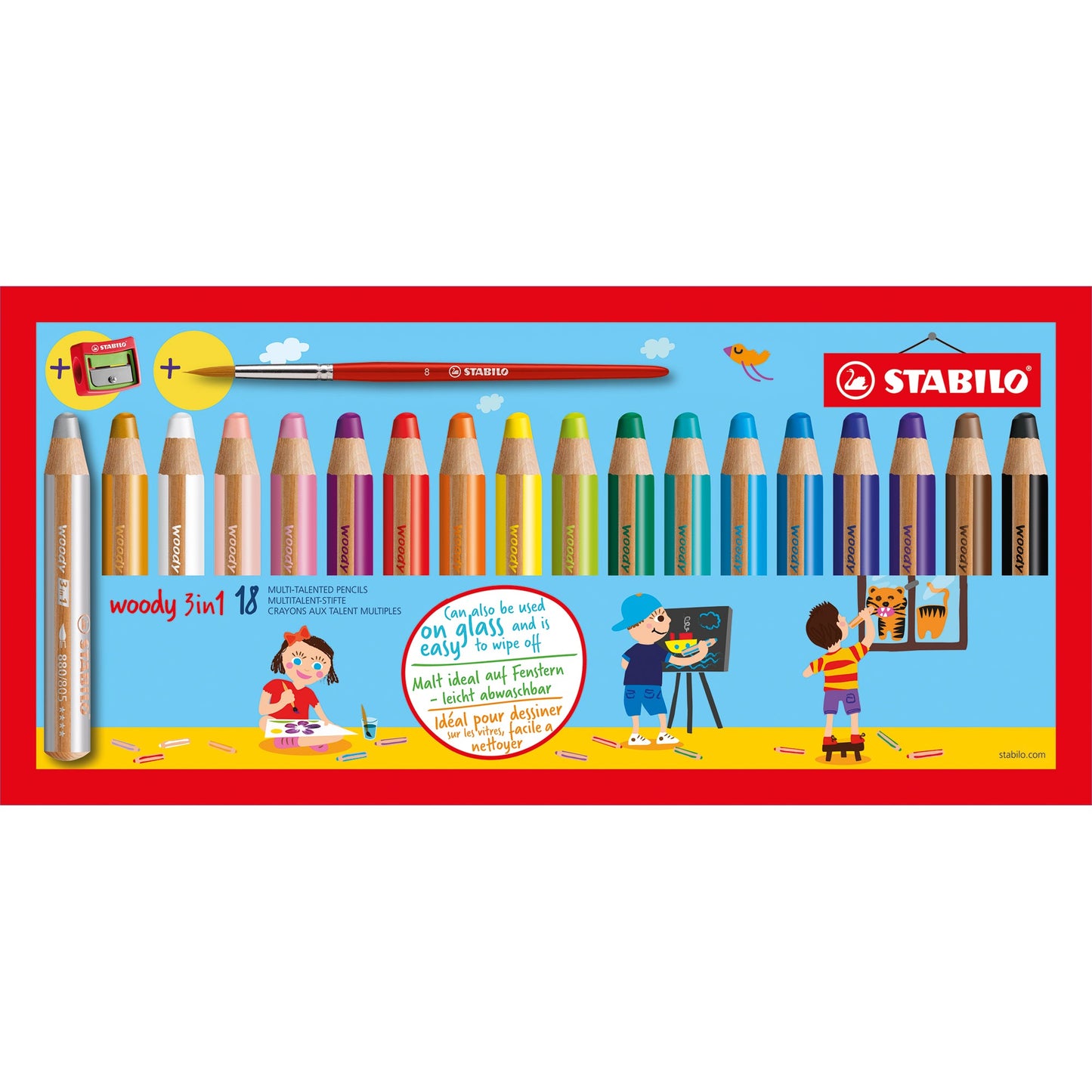 STABILO® Buntstift woody 3 in 1 18 St./Pack.