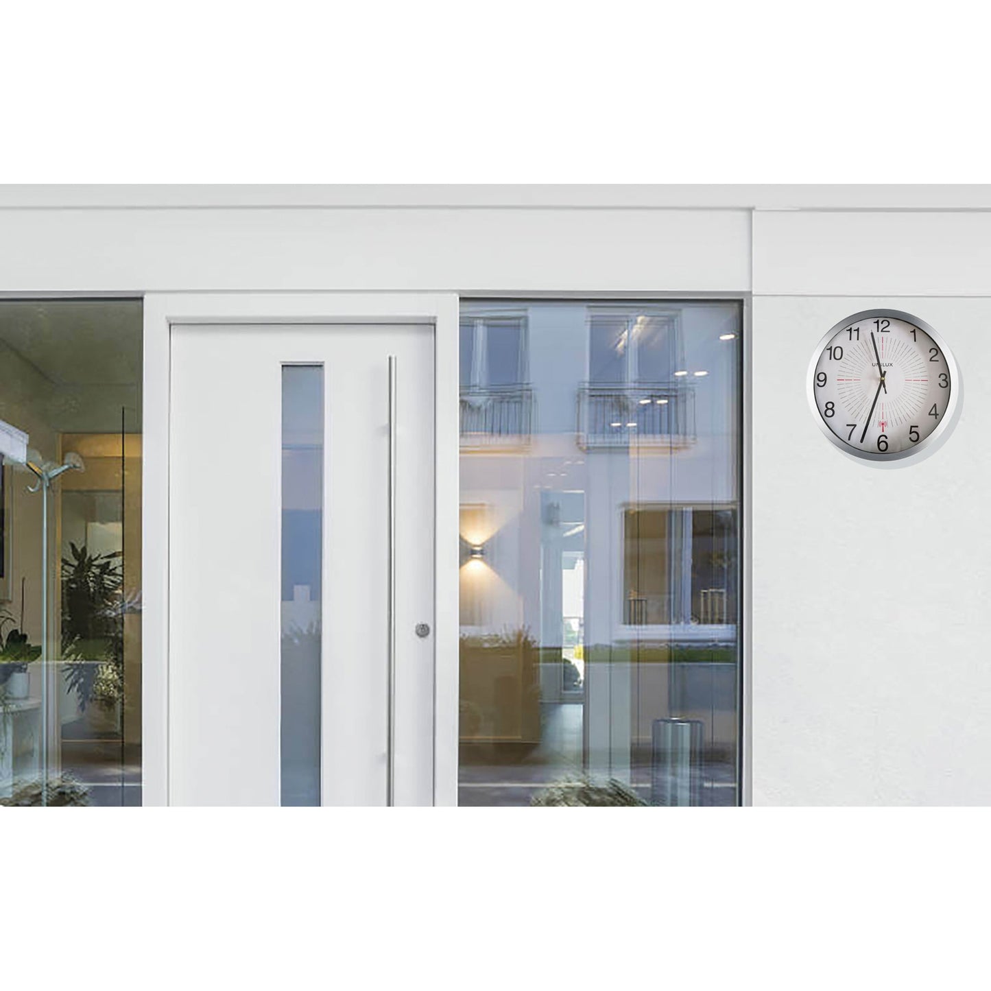 UNILUX Funkuhr Outdoor 35,5cm Innenbereich, Außenbereich Aluminium