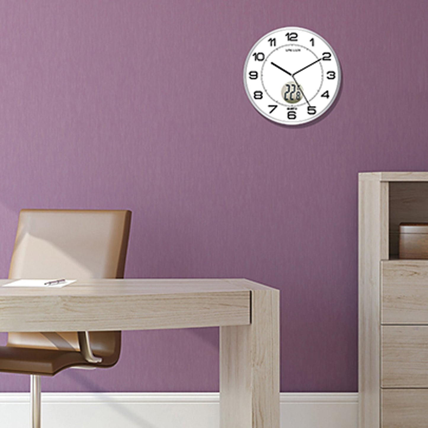 UNILUX Wanduhr Tempus 30,5cm Kunststoff metallgrau