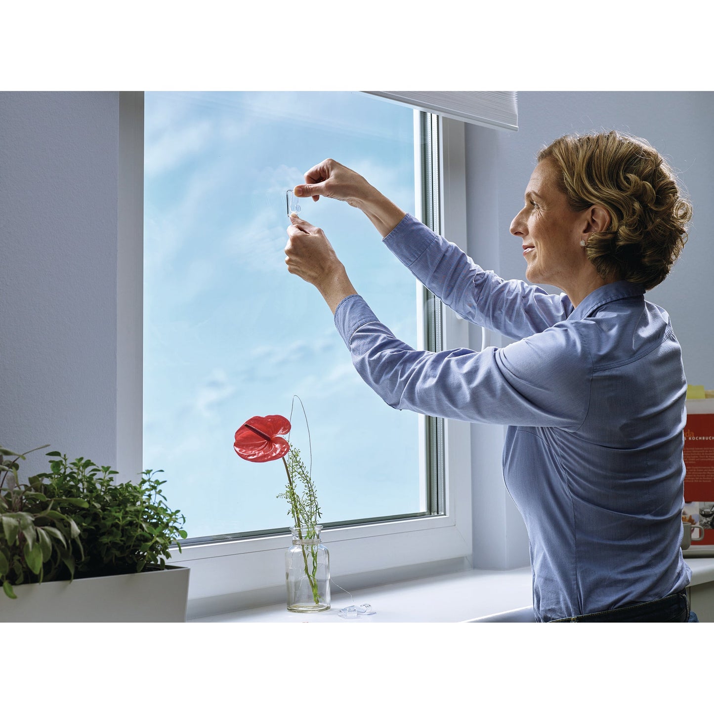 tesa® Haken Powerstrips® Glasflächen 27 x 45 mm (B x L) 1kg inkl. vier Klebestreifen transparent 2 St./Pack.