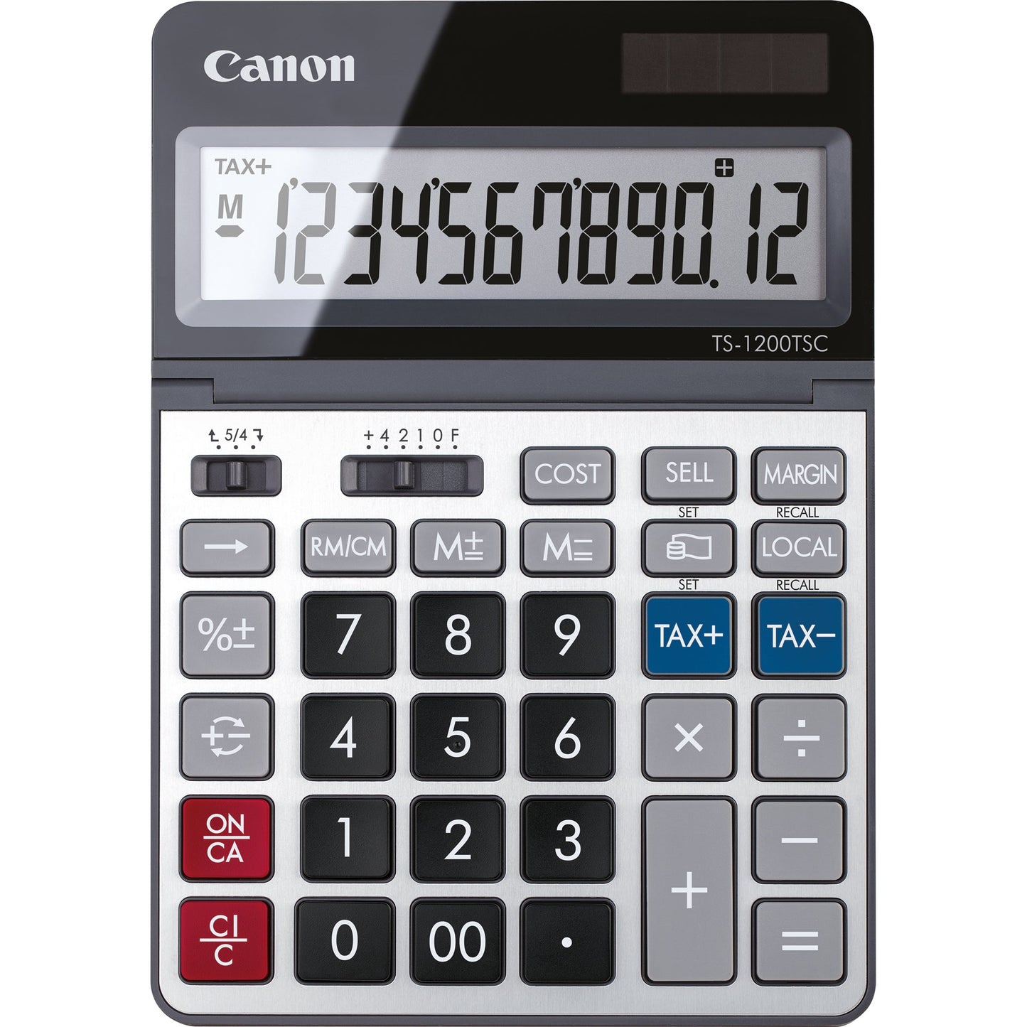 Canon Tischrechner TS-1200TSC 127 x 18 x 179 mm (B x H x T) Batterie, Solar-Energie grau/metall