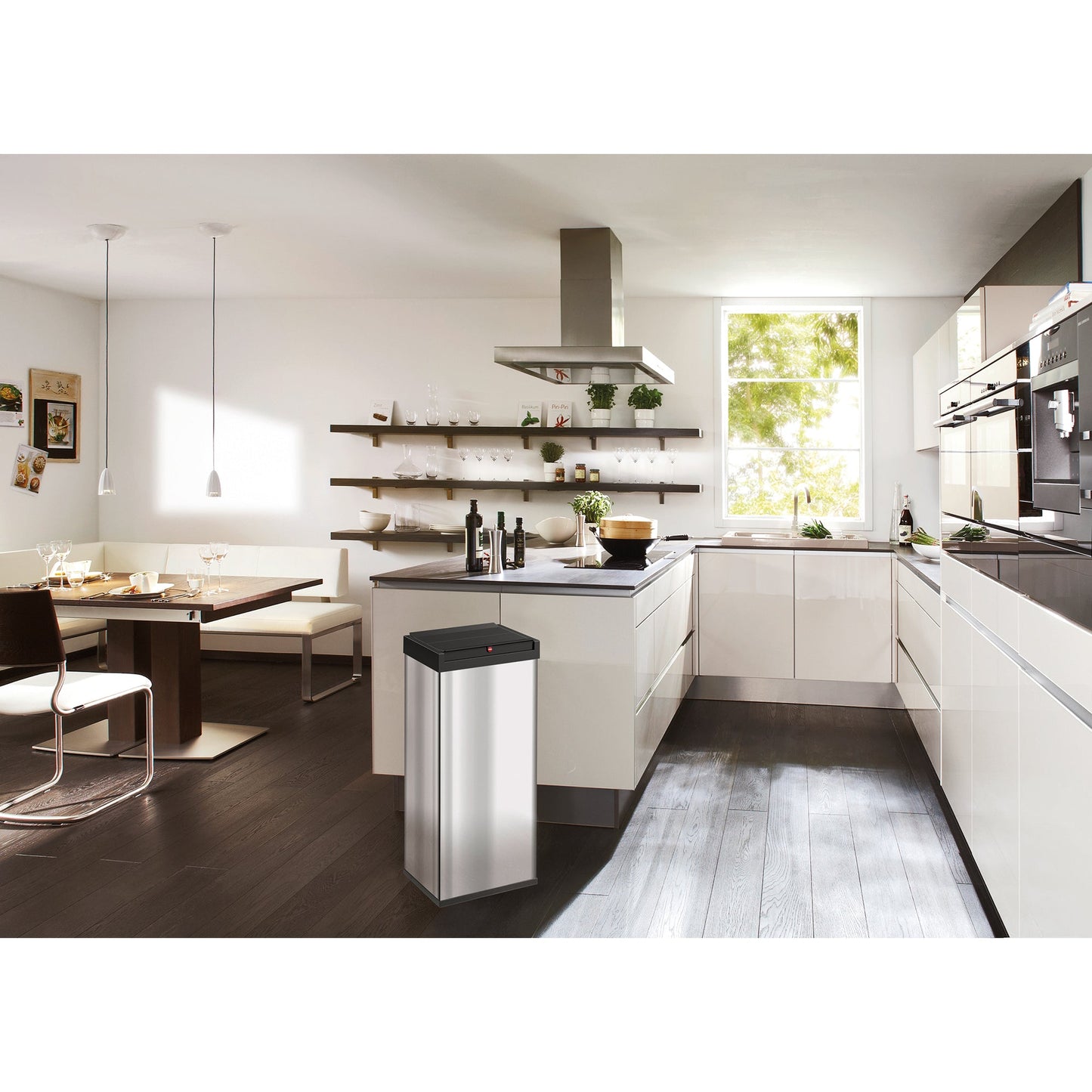 Hailo Abfalleimer Big-Box Swing XL 52l Stahlblech silber 1 Sortierfach