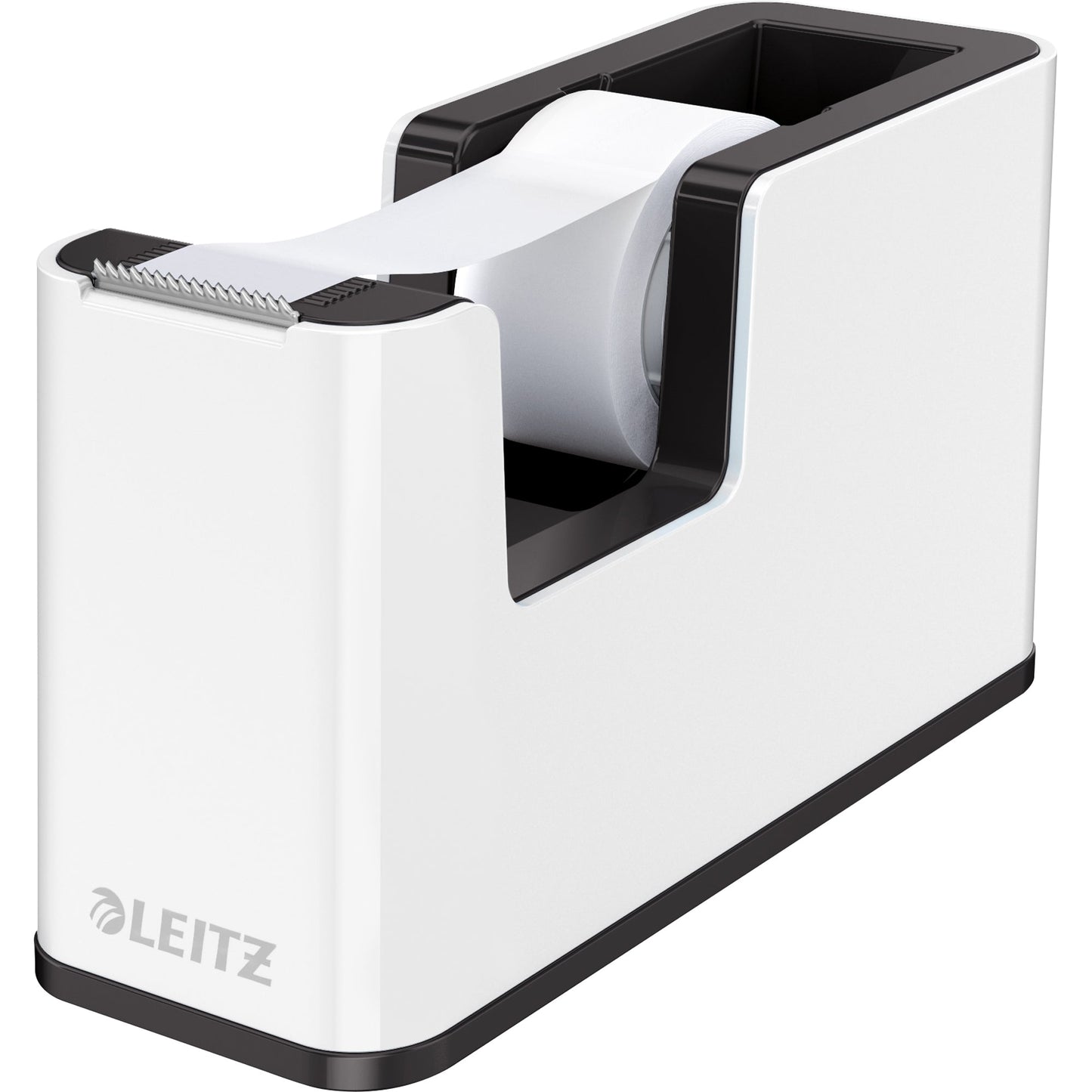 Leitz Tischabroller WOW Duo Colour 19 mm x 33 m (B x L) inkl. 1 Rolle Klebeband mit Lösungsmittel schwarz/weiß