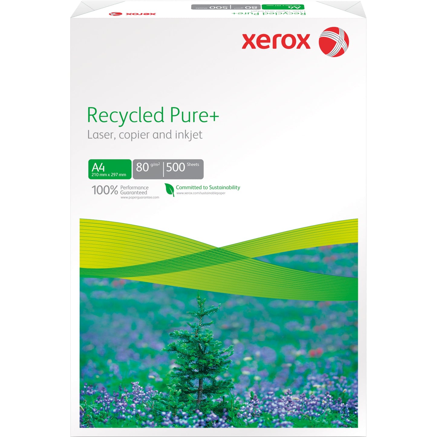 Xerox Kopierpapier Recycled Pure+ DIN A4 80g/m² 100 % recycelt weiß 500 Bl./Pack.