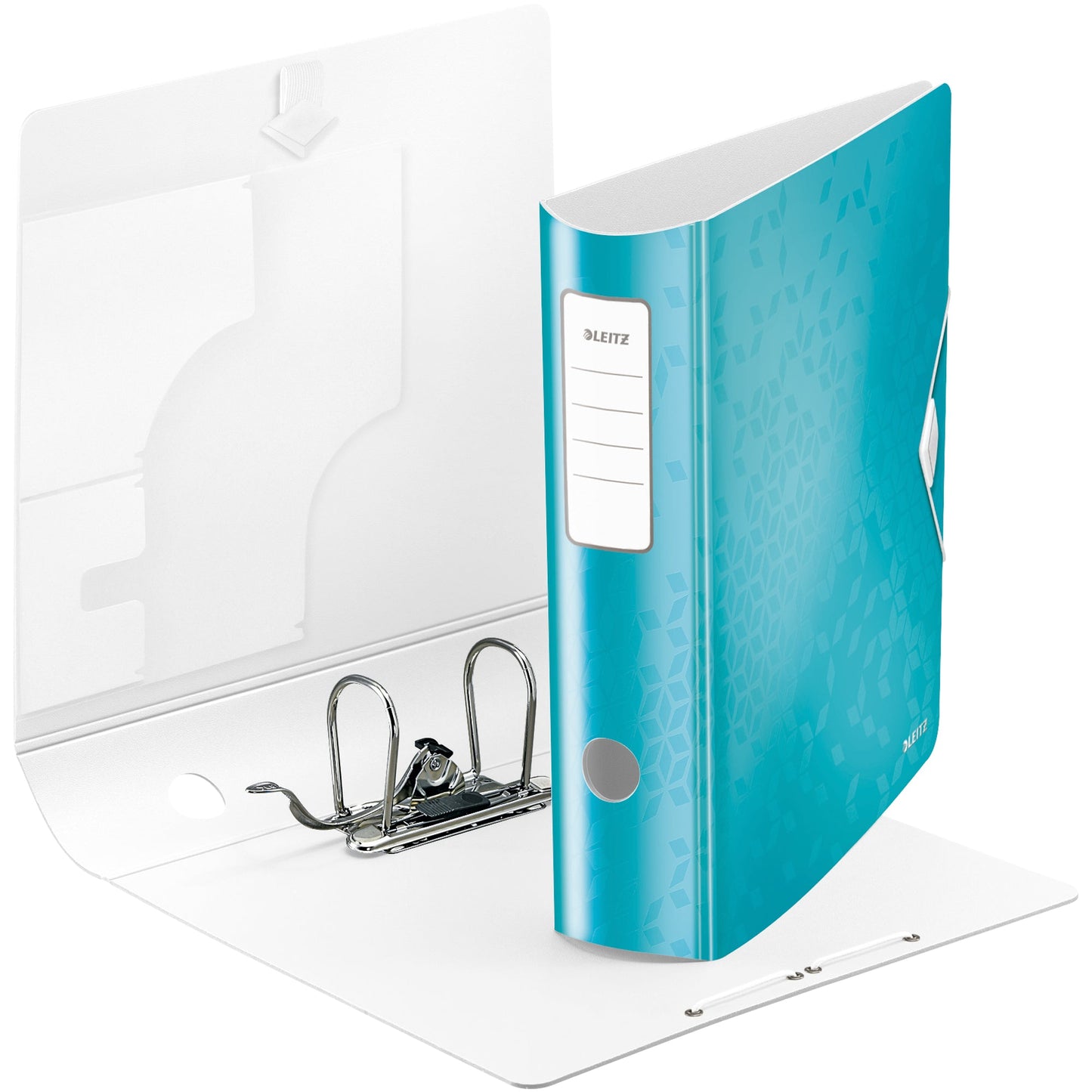 Leitz Ordner Active WOW 82mm DIN A4 Rückenschild: geklebt ohne Schlitze Werkstoff: Polyfoam eisblau