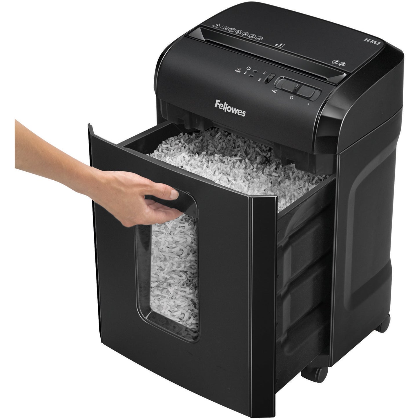 Fellowes® Aktenvernichter Powershred® 10M P-5 Papier, Heftklammern, Kreditkarten Partikelschnitt 10 Bl. schwarz