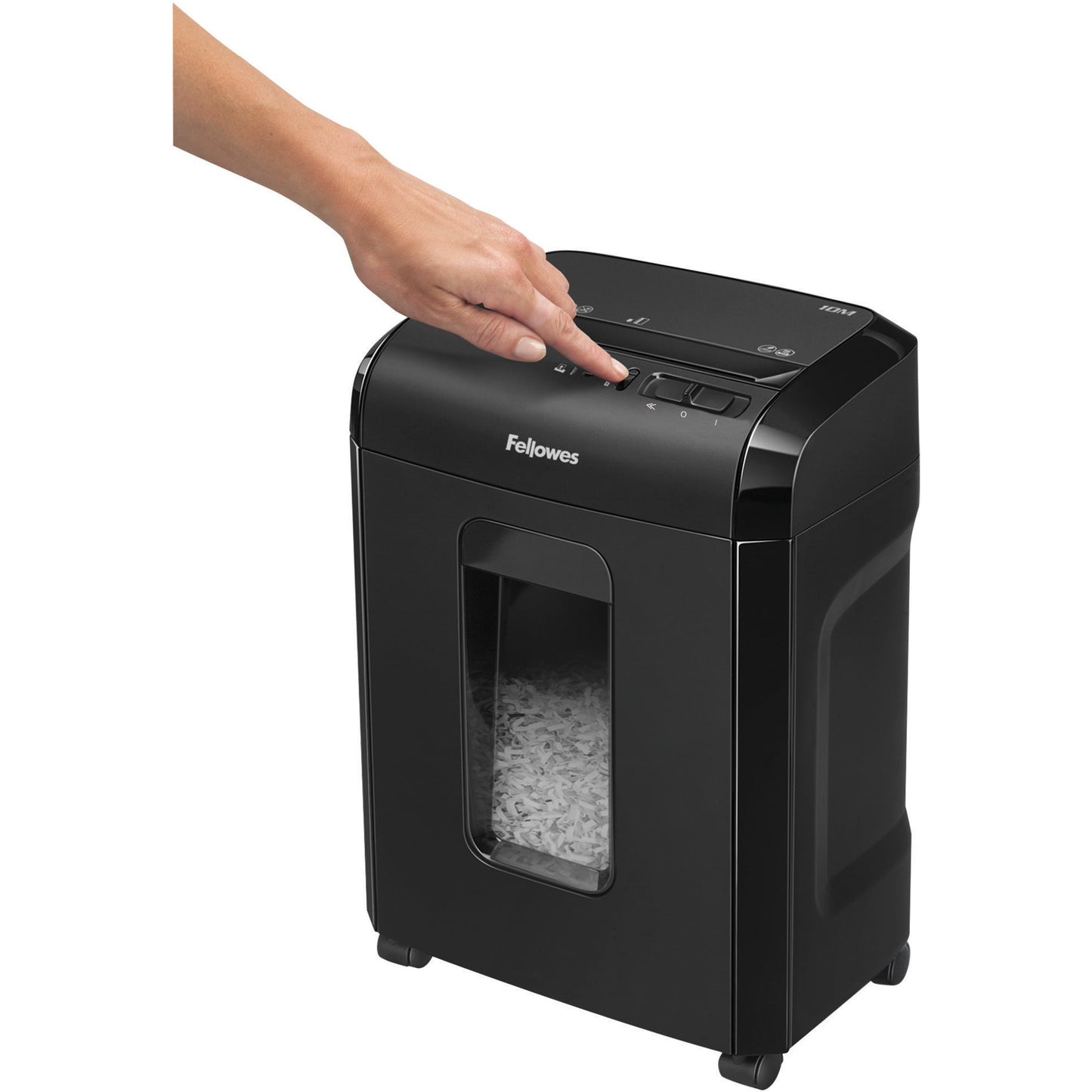 Fellowes® Aktenvernichter Powershred® 10M P-5 Papier, Heftklammern, Kreditkarten Partikelschnitt 10 Bl. schwarz