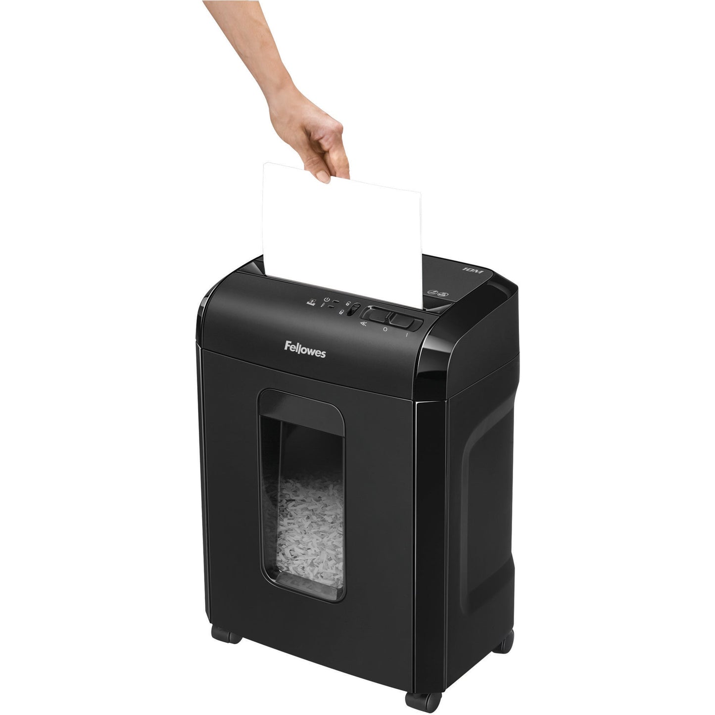 Fellowes® Aktenvernichter Powershred® 10M P-5 Papier, Heftklammern, Kreditkarten Partikelschnitt 10 Bl. schwarz